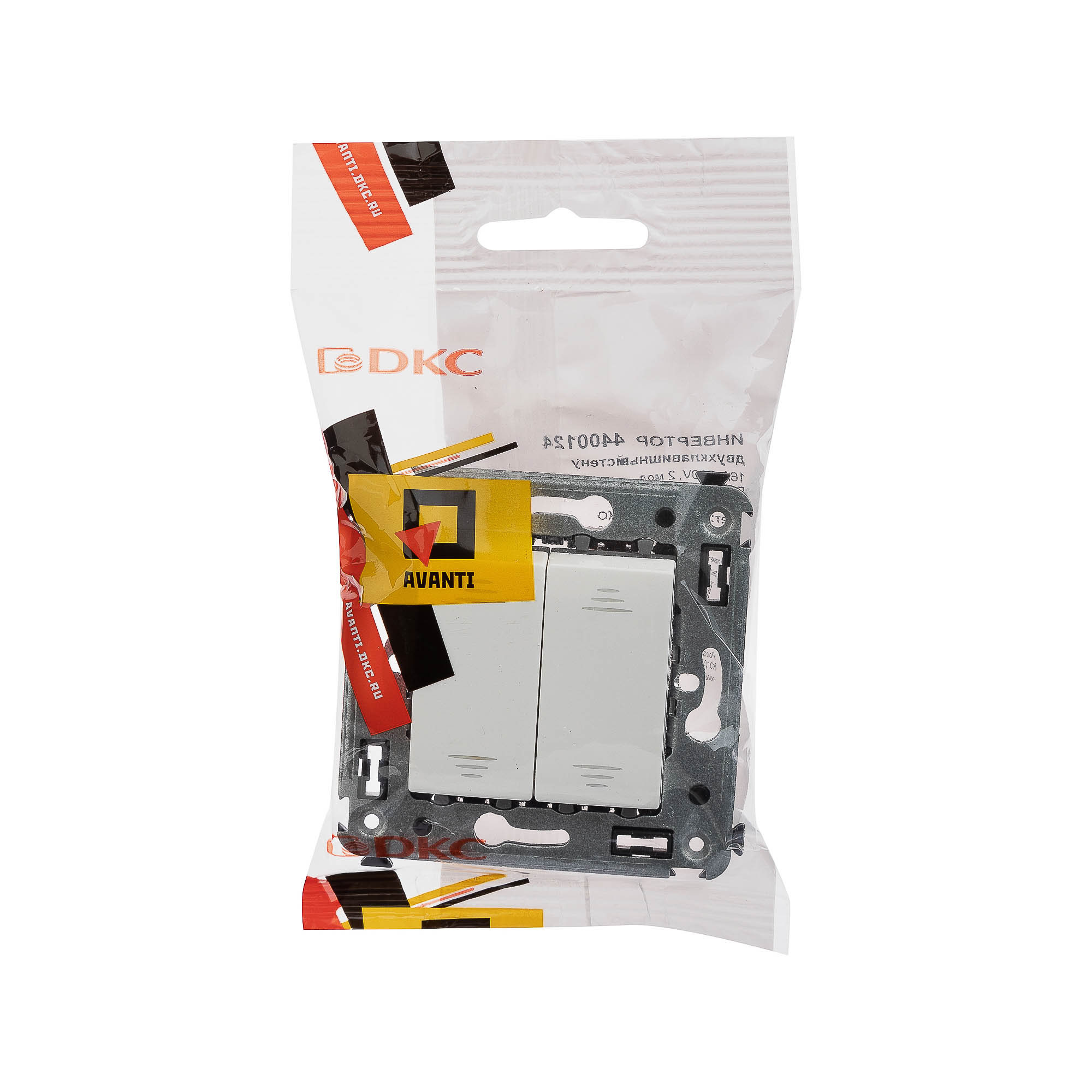 Инвертор двухклавишный в стену, "Avanti", "Белое облако"