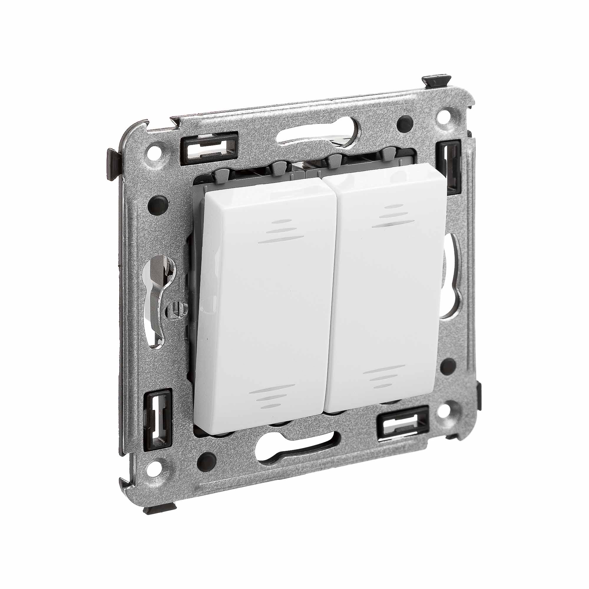 Инвертор двухклавишный в стену, "Avanti", "Белое облако"