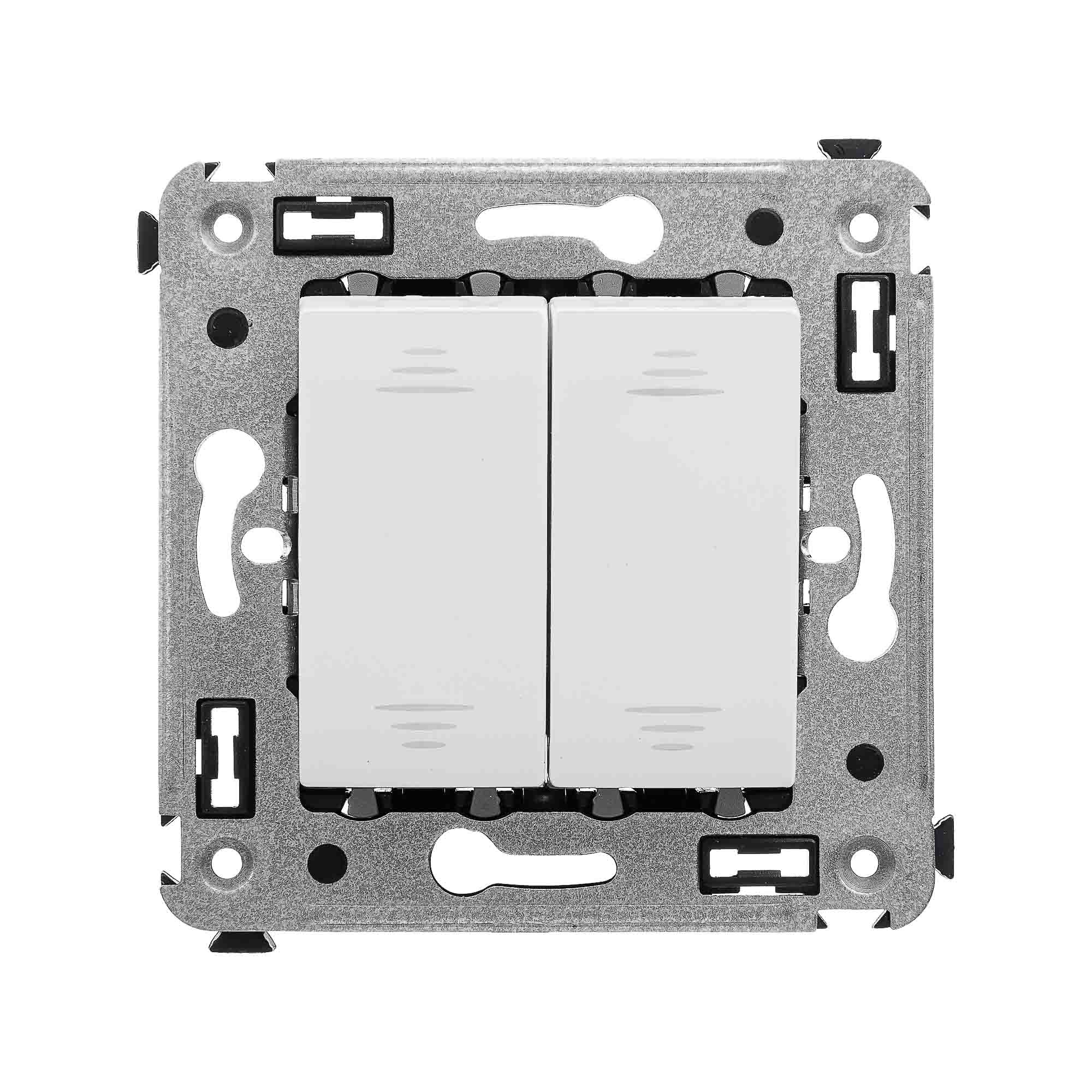 Инвертор двухклавишный в стену, "Avanti", "Белое облако"