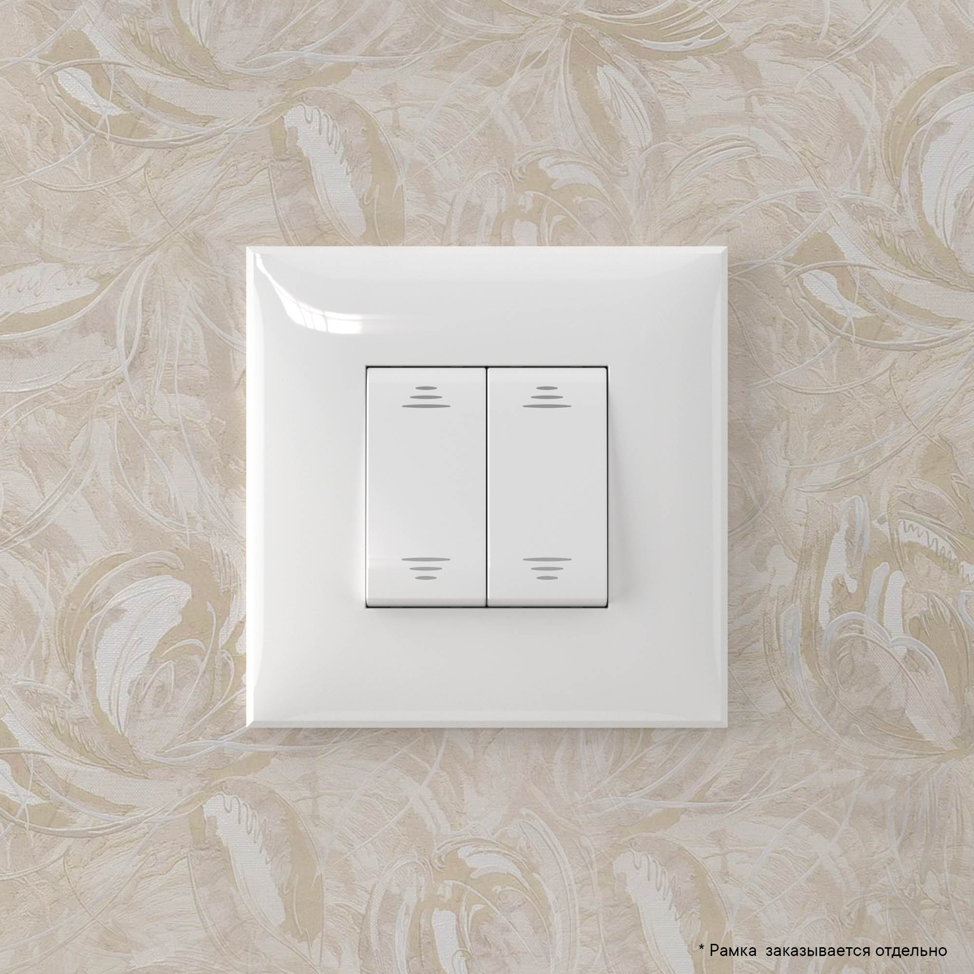 Инвертор двухклавишный в стену, "Avanti", "Белое облако"