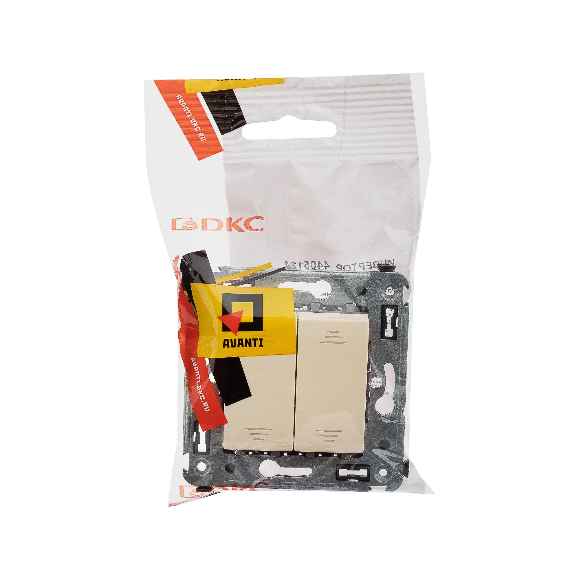 Инвертор двухклавишный в стену, "Avanti", "Ванильная дымка"