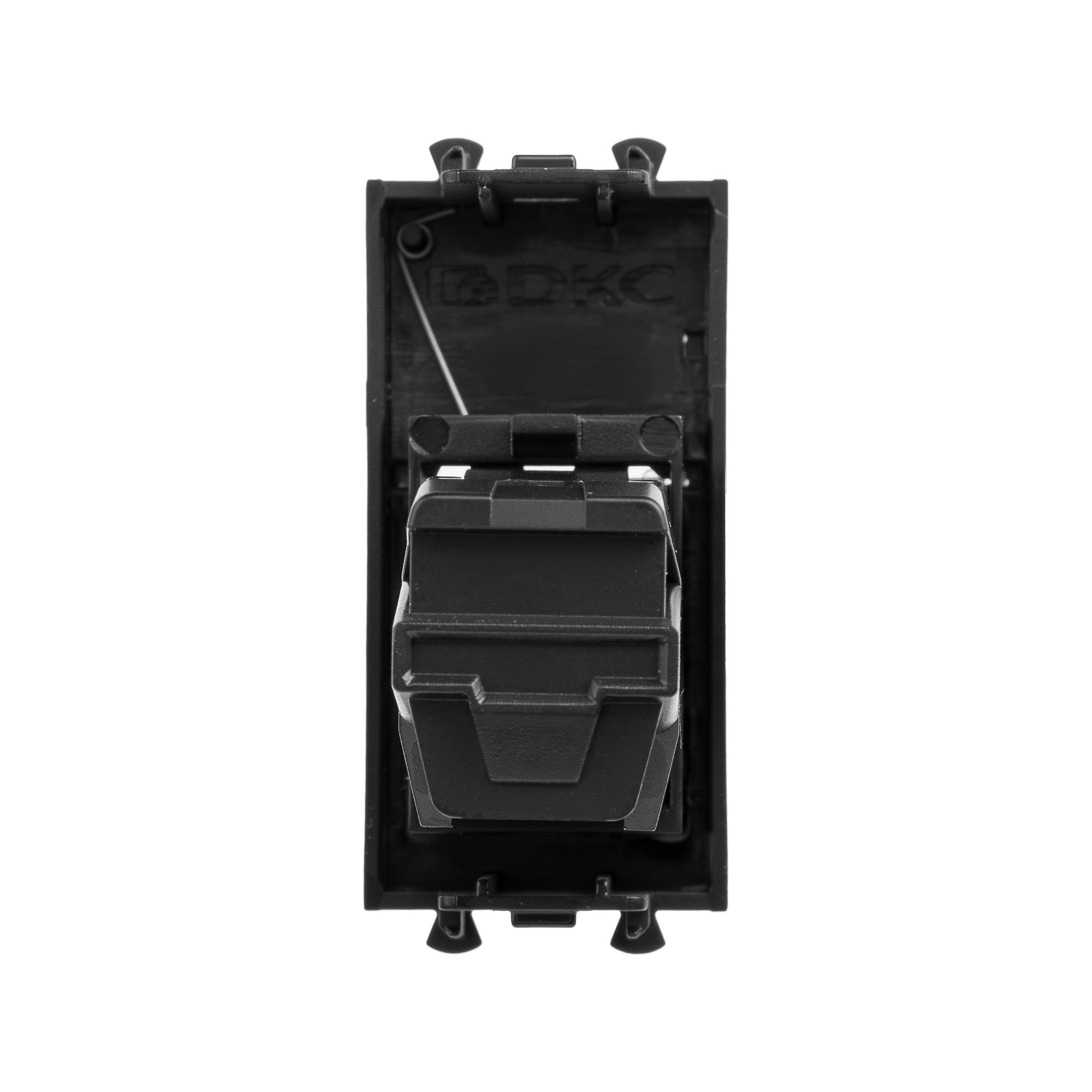 USB 2.0 розетка модульная, тип А-А, "Avanti", "Черный матовый", 1 модуль