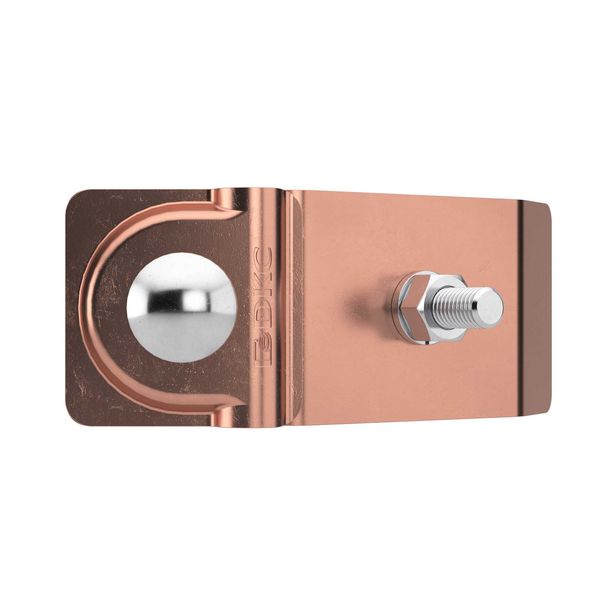 Держатель прутка на водостоке с болтом, медь