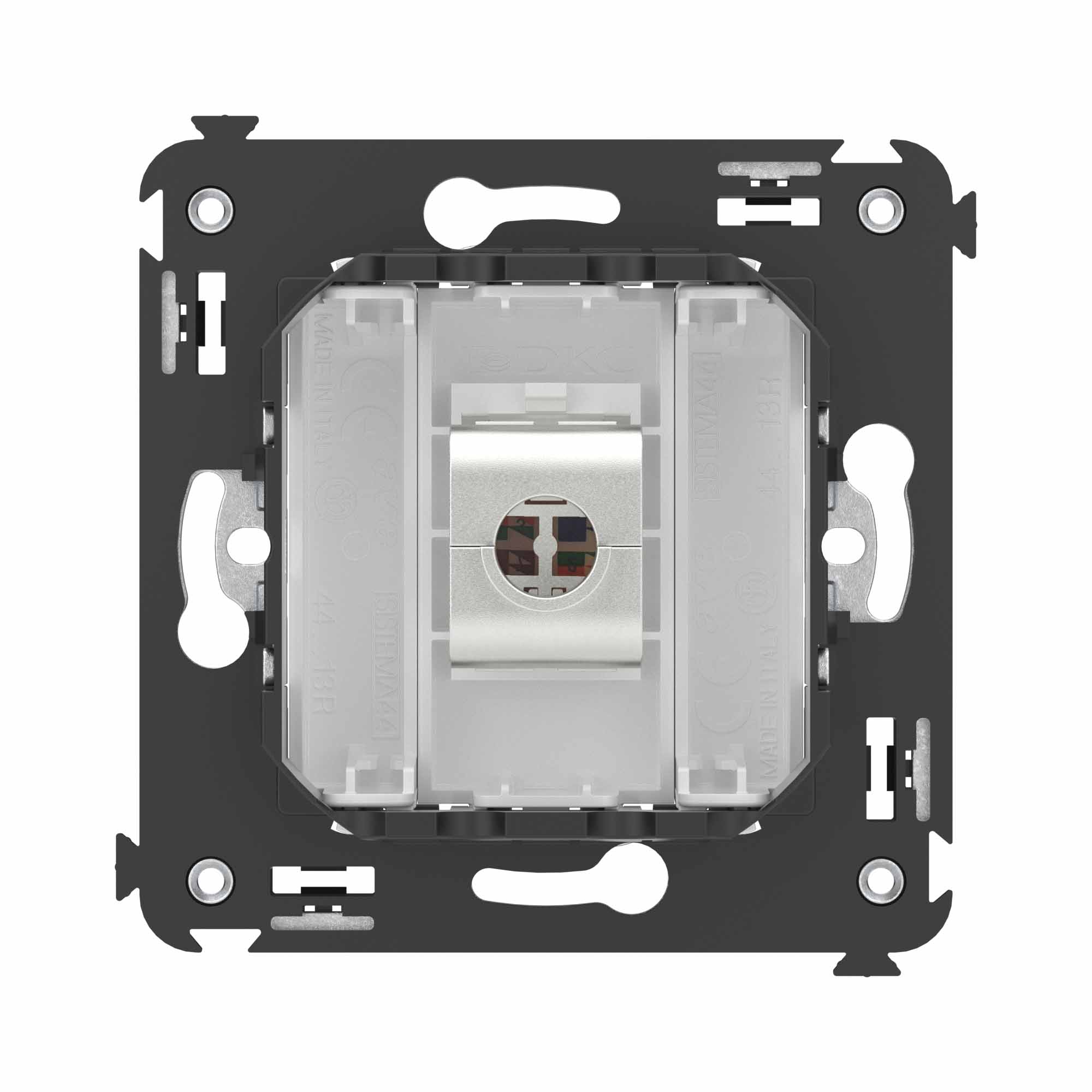 Компьютерная розетка RJ-45 без шторки в стену, кат.6 одинарная экранированная, "Avanti", "Белое облако"