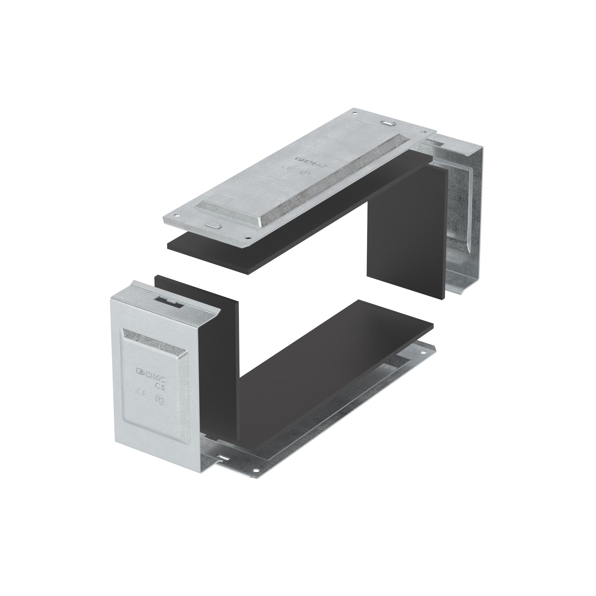 Комплект для обеспечения степени защиты IP44 в местах соединения секций лотков 200х50, цинк-ламельный (аналог горячеоцинкованный)