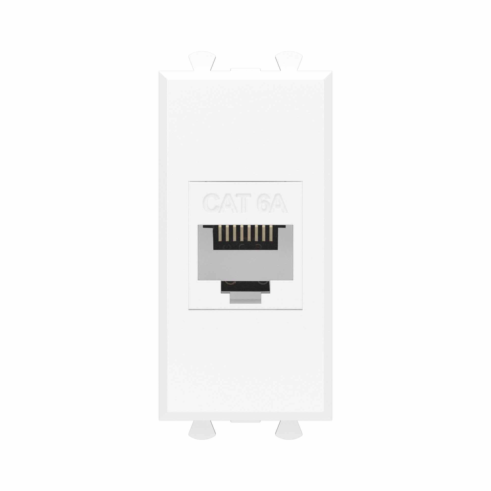 Компьютерная розетка RJ-45 без шторки модульная , кат.6А, "Avanti", "Белое облако", 1 модуль