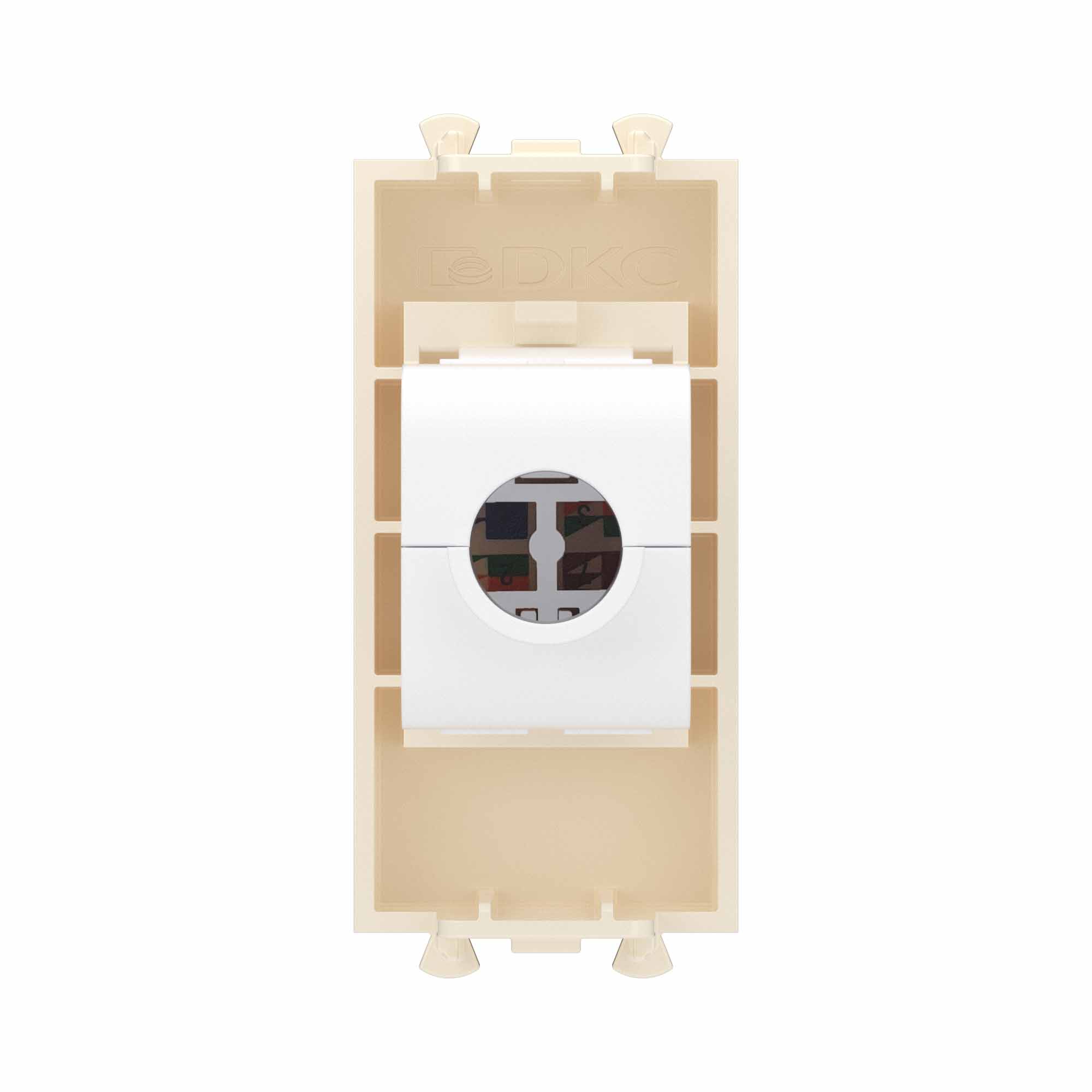 Компьютерная розетка RJ-45 без шторки модульная, кат.6А, "Avanti", "Ванильная дымка", 1 модуль