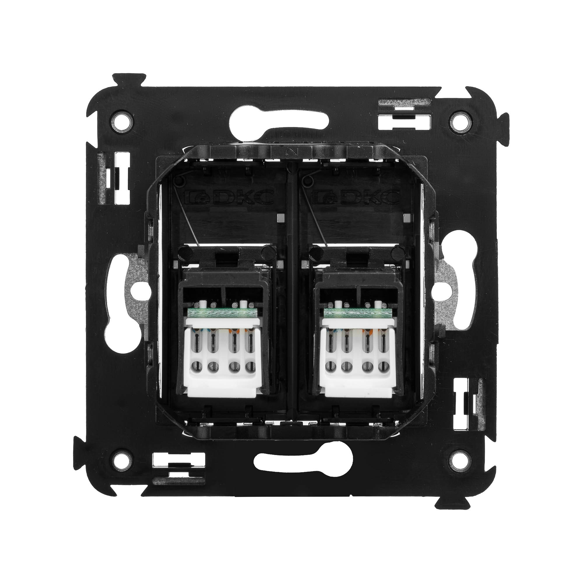 Компьютерная розетка RJ-45 в стену, кат.5e двойная, "Avanti", "Черный матовый"