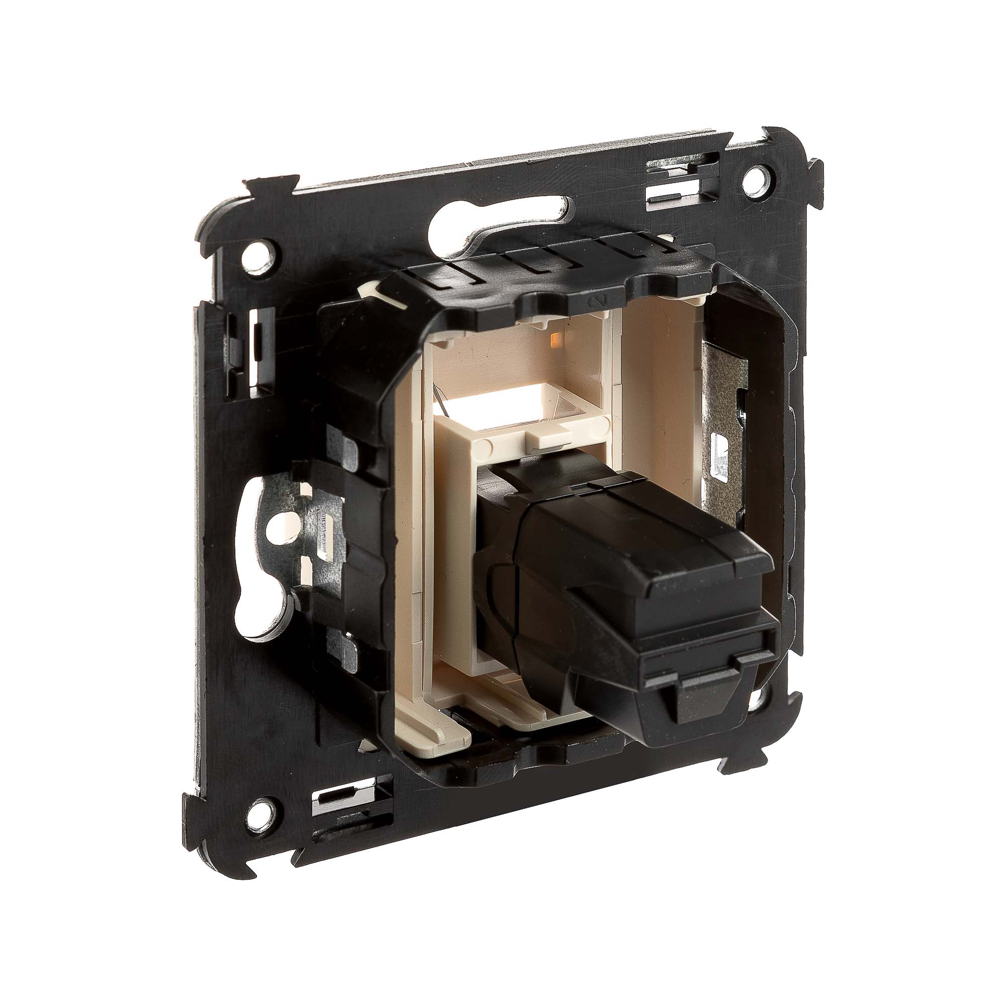 USB 2.0 розетка одинарная в стену, тип А-А, "Avanti", "Ванильная дымка"