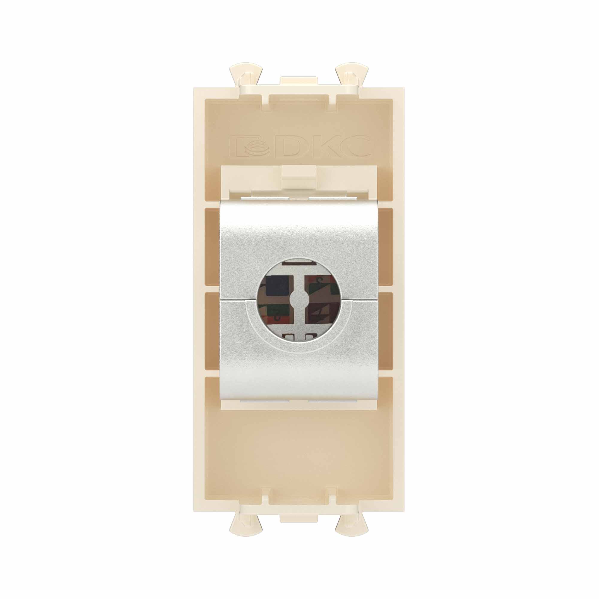 Компьютерная розетка RJ-45 без шторки модульная, кат.6 экранированная, "Avanti", "Ванильная дымка", 1 модуль