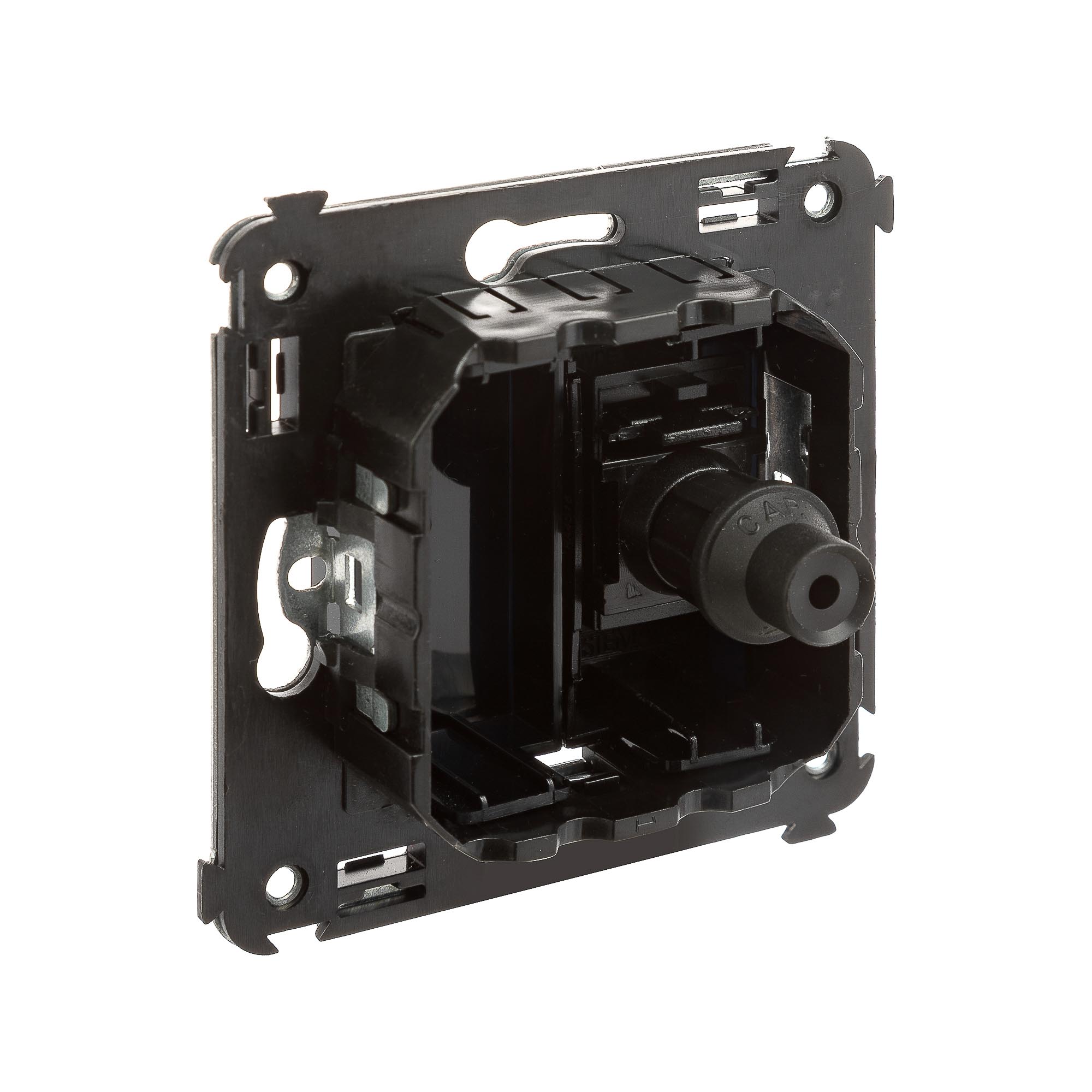 Розетка TV одиночная в стену, "Avanti", "Черный квадрат"