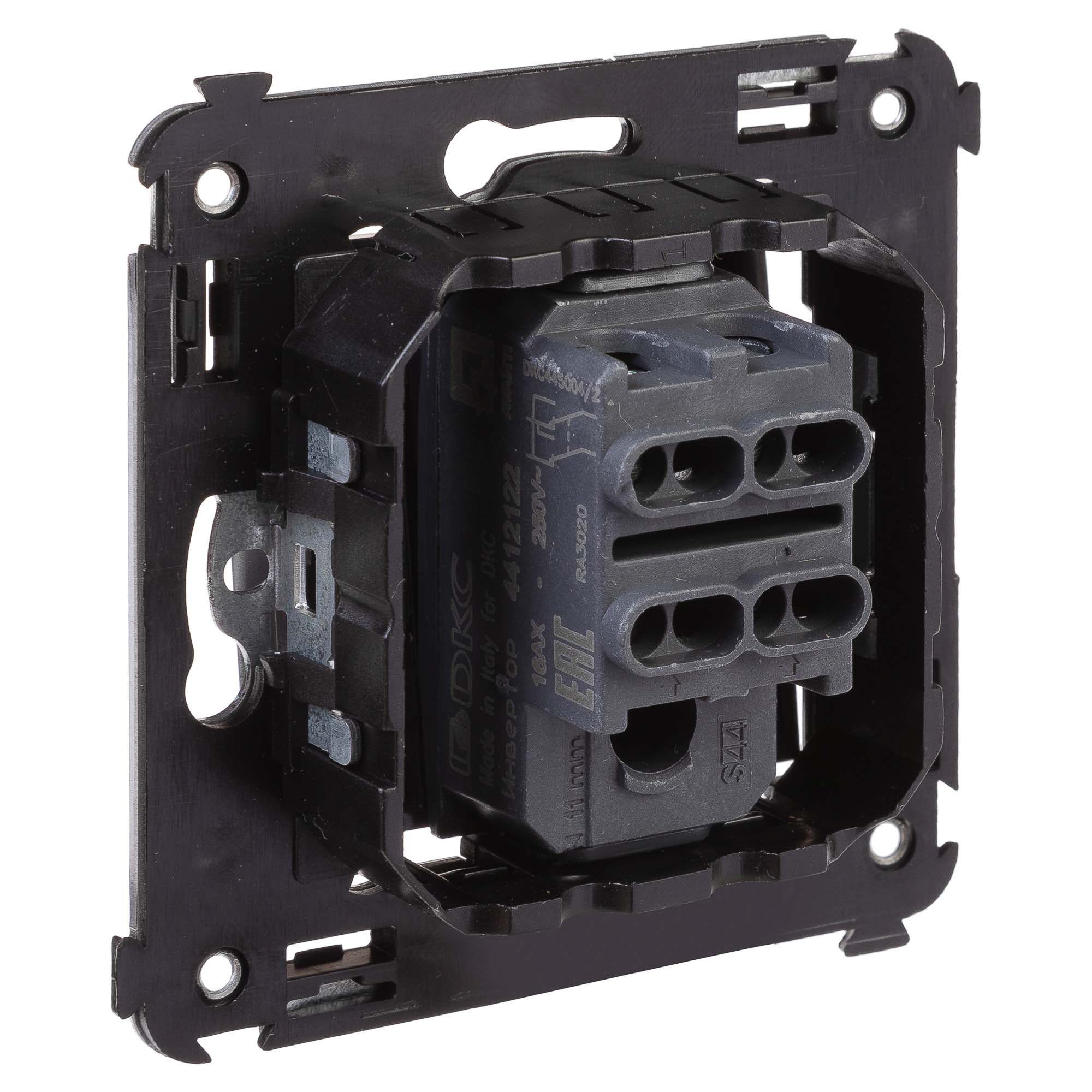 Инвертор одноклавишный в стену, "Avanti", "Черный матовый"