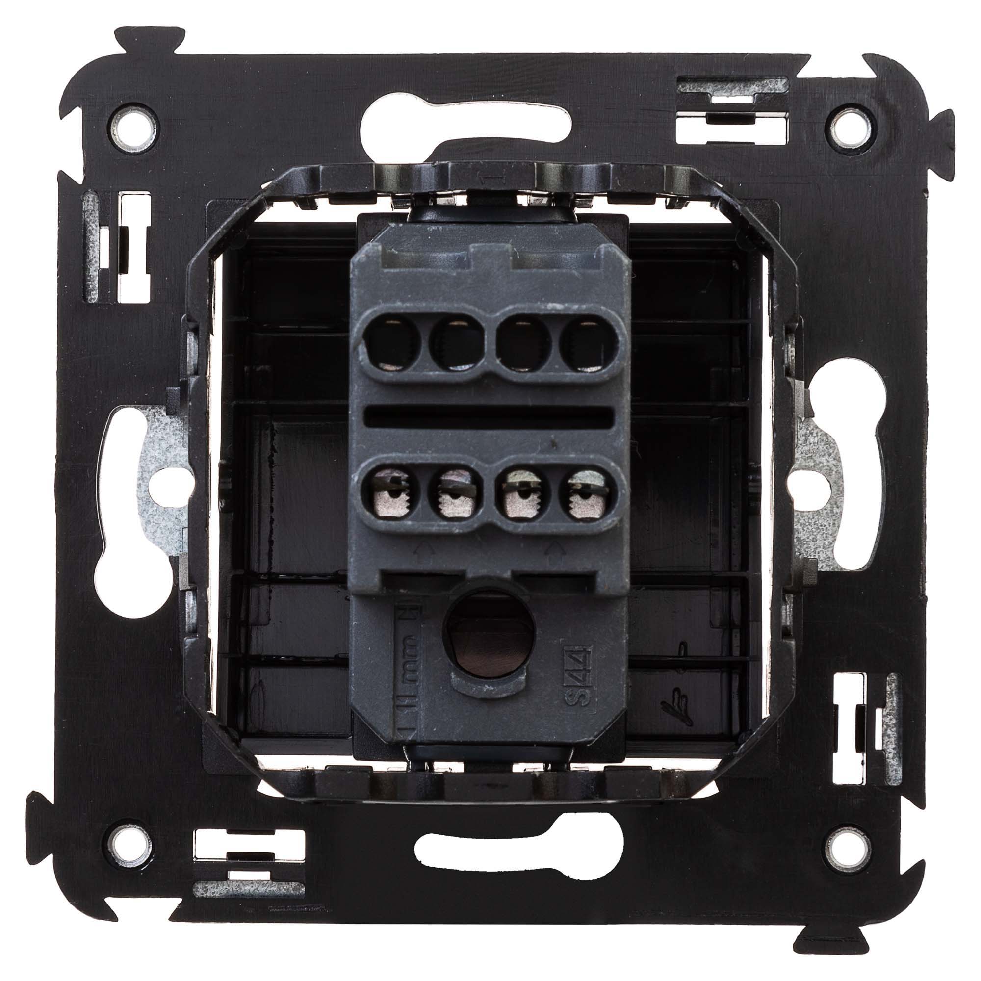 Инвертор одноклавишный в стену, "Avanti", "Черный матовый"