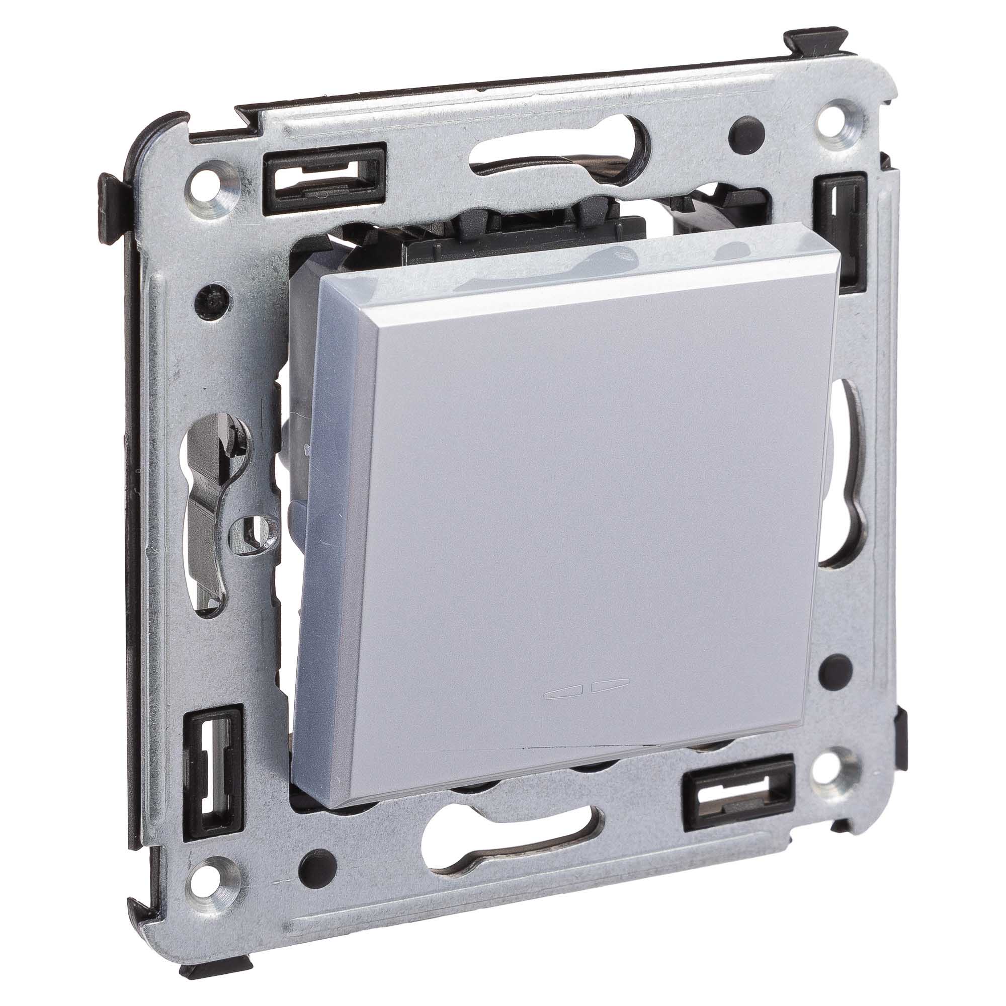 Инвертор одноклавишный в стену, "Avanti", "Закаленная сталь"