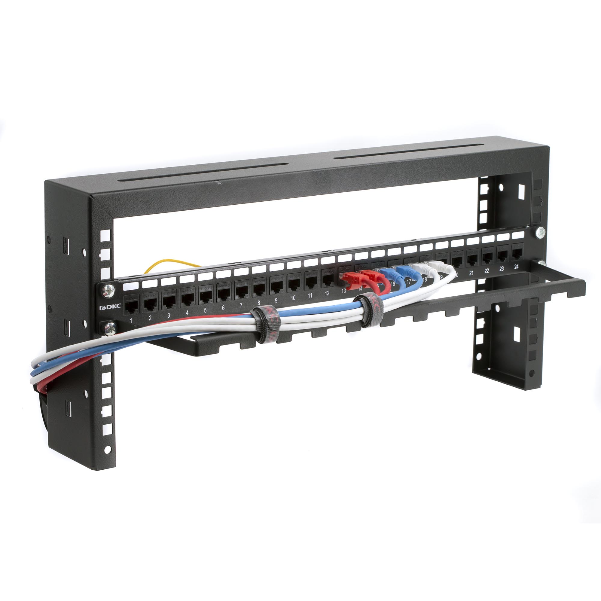 Горизонтальный кабельный компактный организатор на 19" профили, высота0U