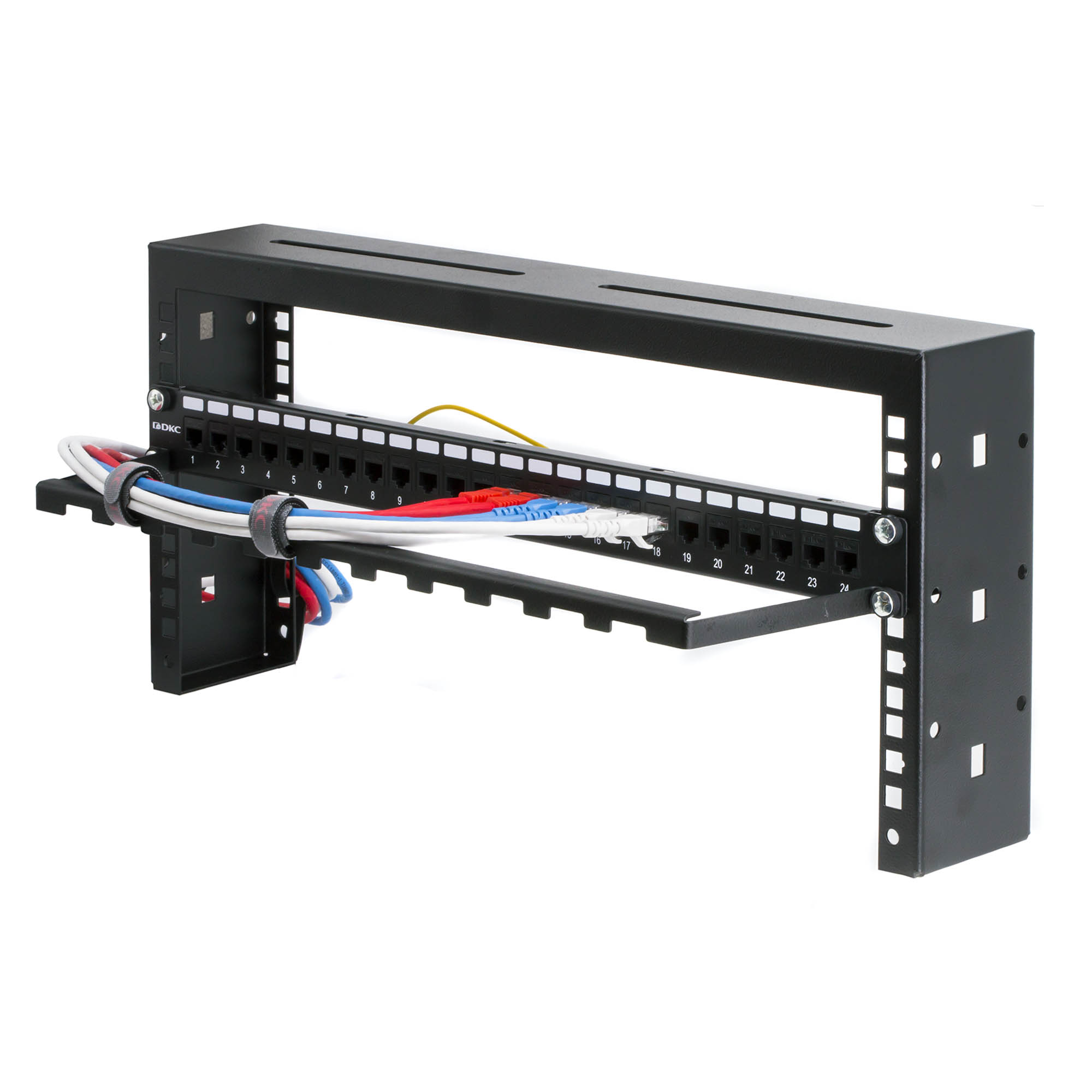 Горизонтальный кабельный компактный организатор на 19" профили, высота0U