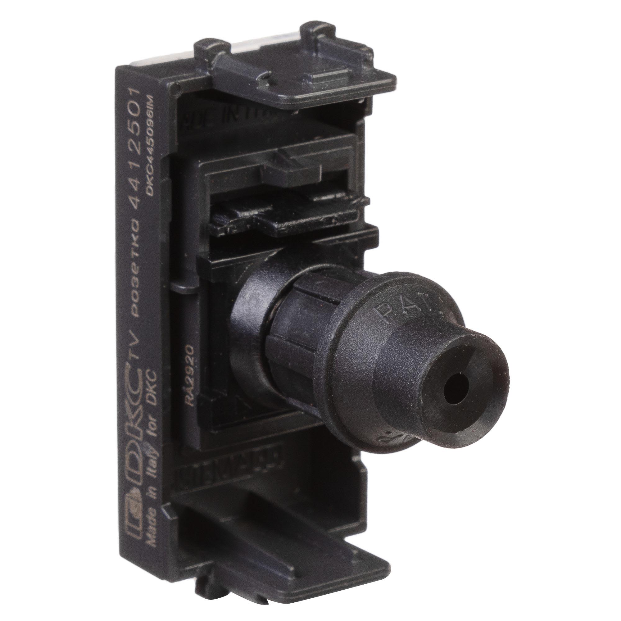 Розетка TV одиночная модульная, "Avanti", "Черный матовый", 1 модуль