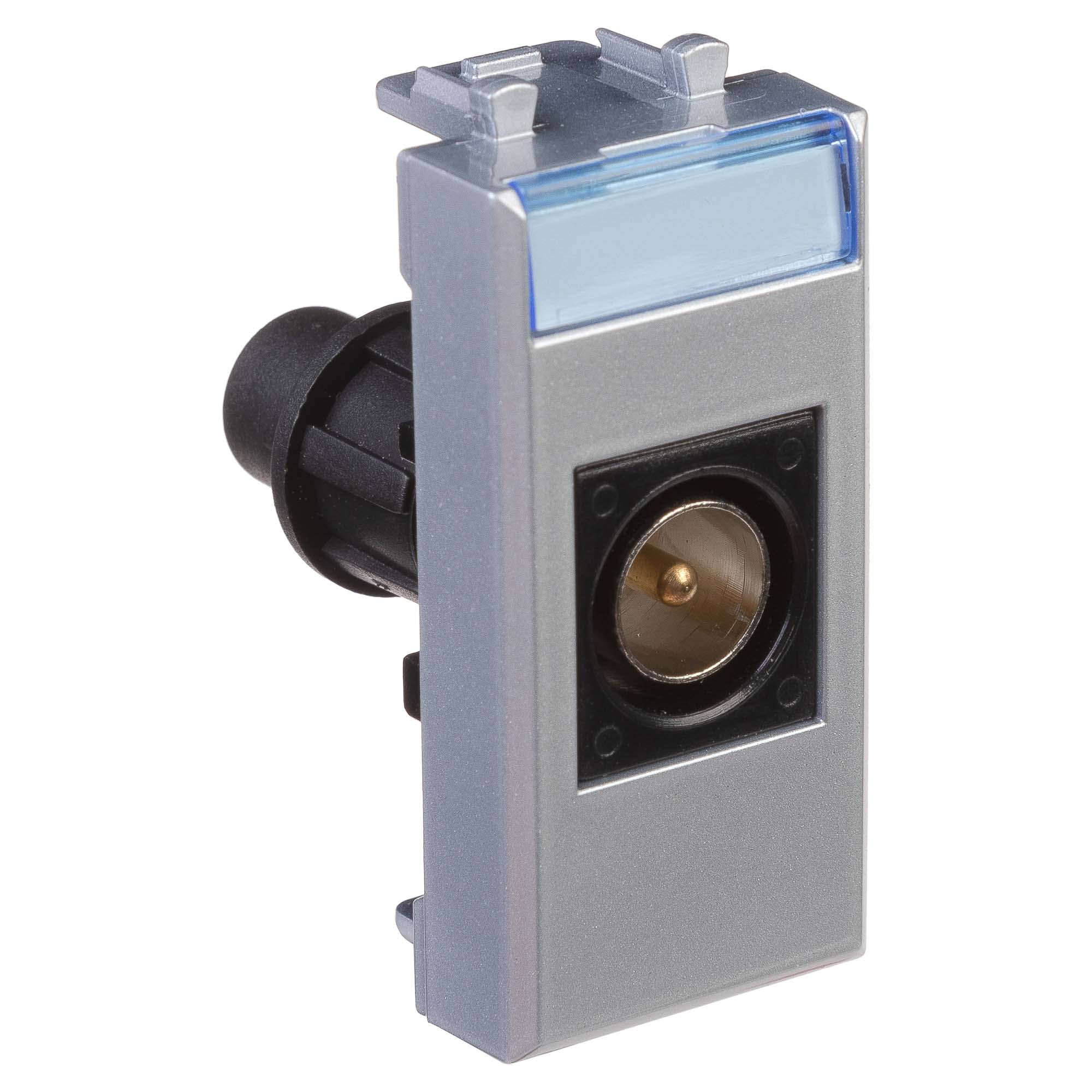 Розетка TV одиночная модульная,  "Avanti", "Закаленная сталь", 1 модуль