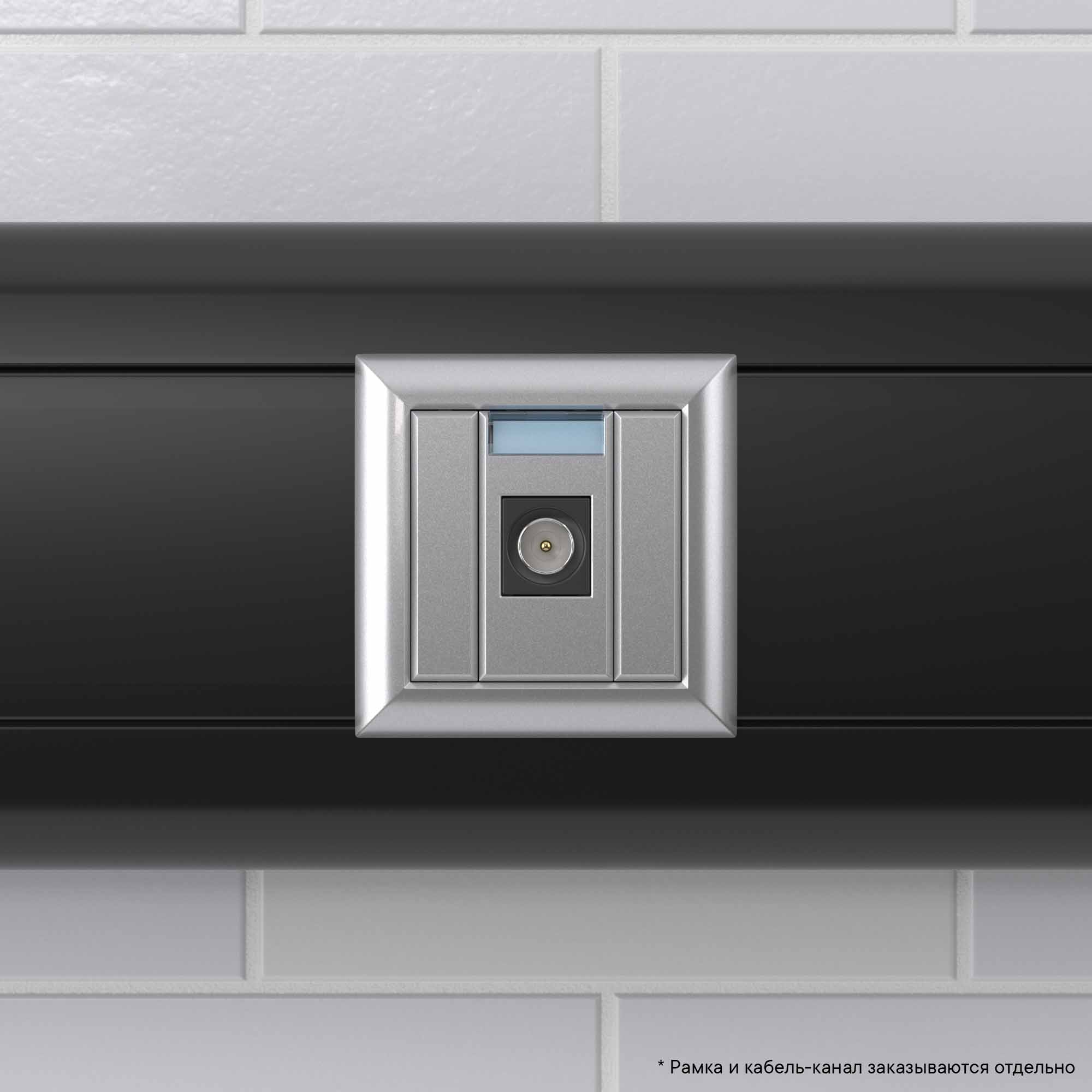 Розетка TV одиночная модульная,  "Avanti", "Закаленная сталь", 1 модуль