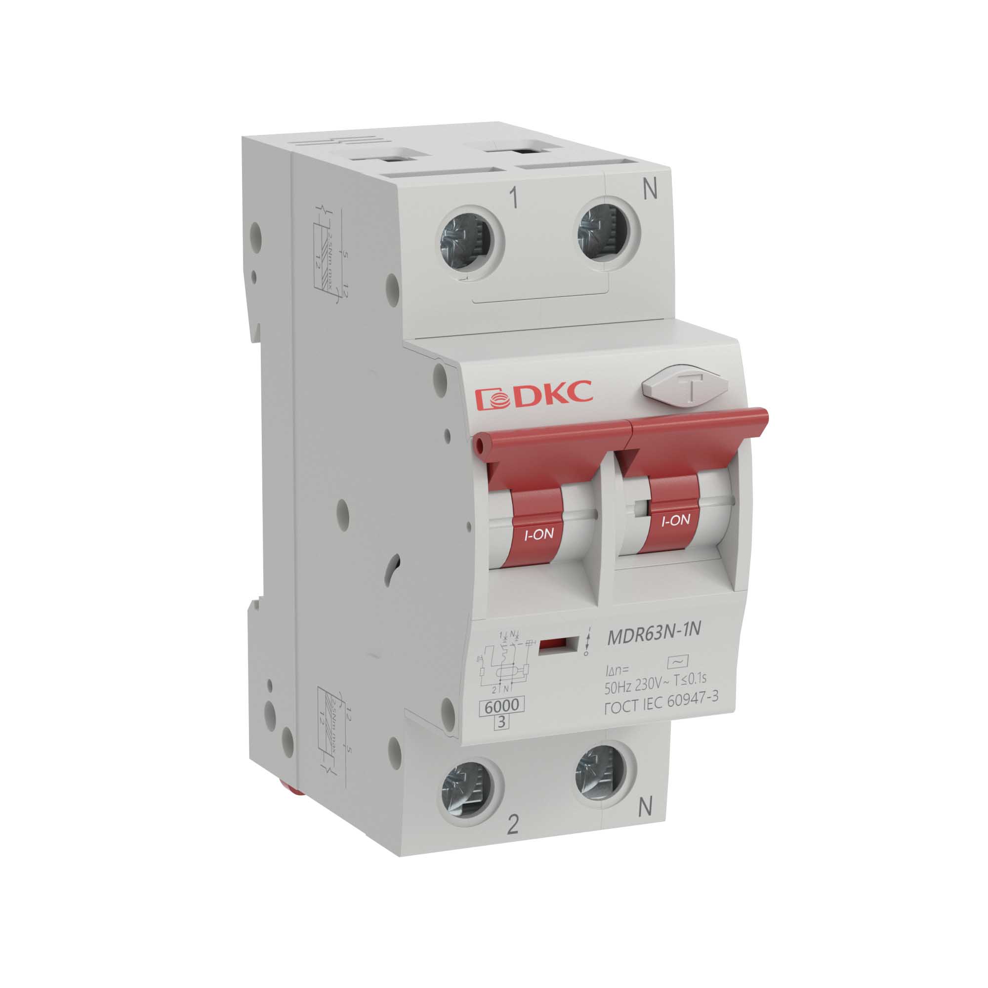 Автоматический выключатель дифференциального тока YON max типа MDR, 1P+N, 30mA, 32A, хар-ка C, 6kA, тип А