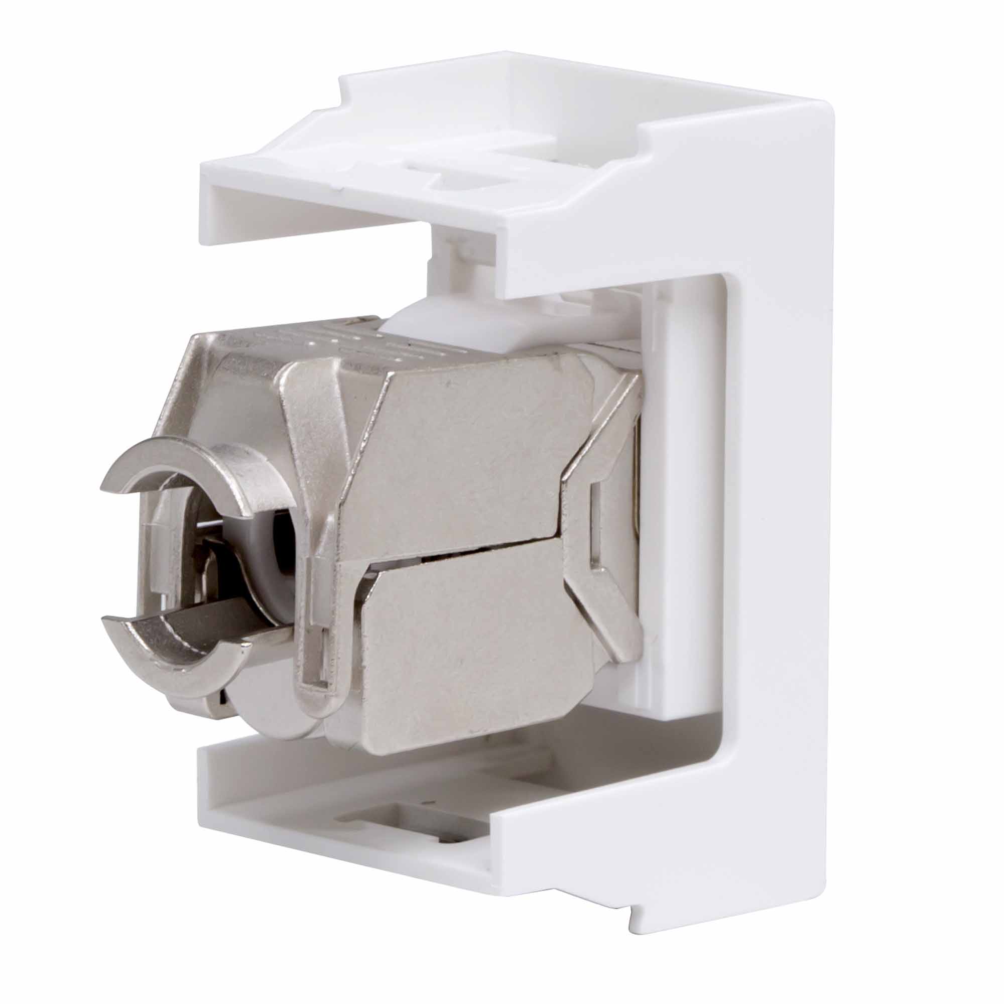 Ком.роз. RJ45 кат.6 экран., 8P8C, Viva, белая, 1мод