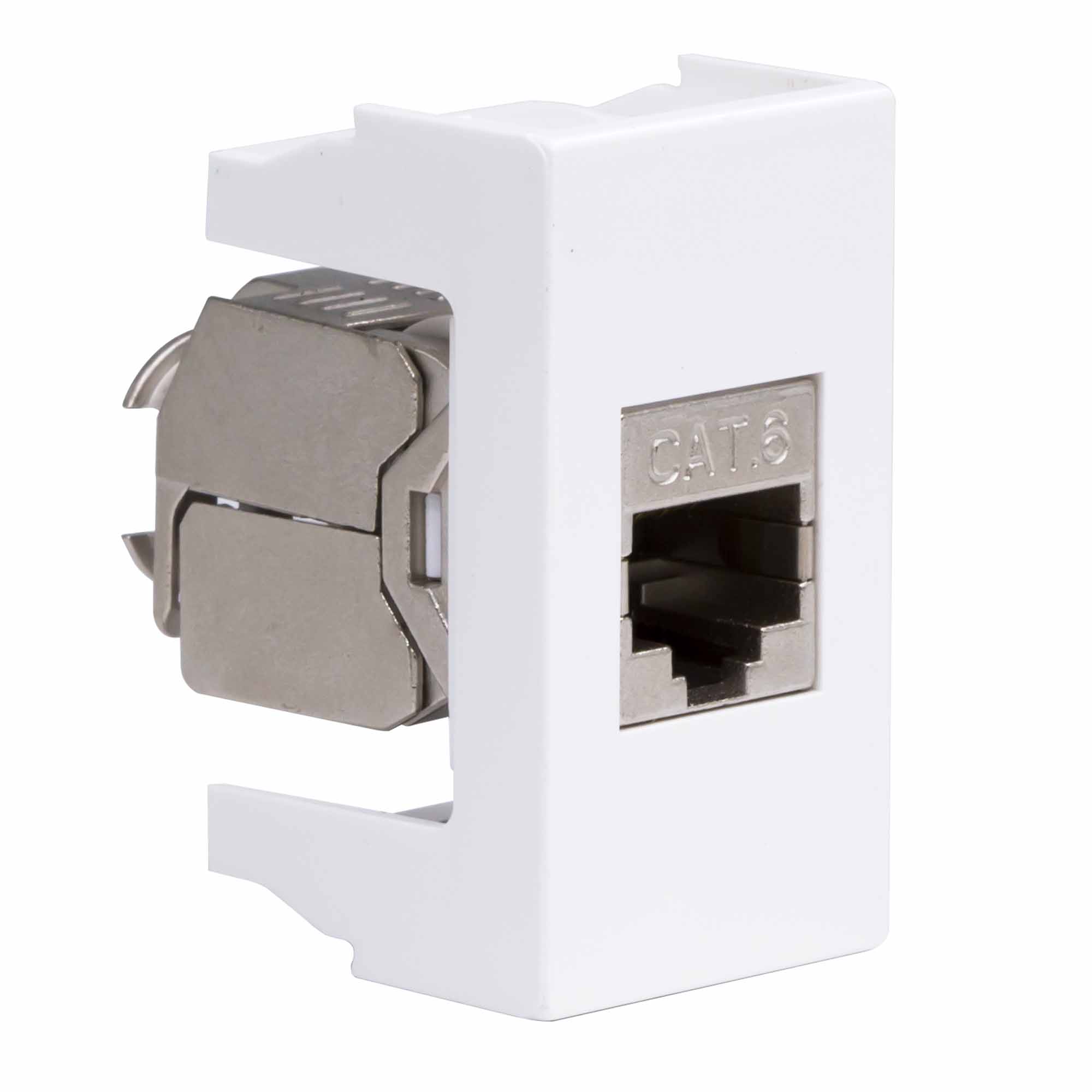 Ком.роз. RJ45 кат.6 экран., 8P8C, Viva, белая, 1мод