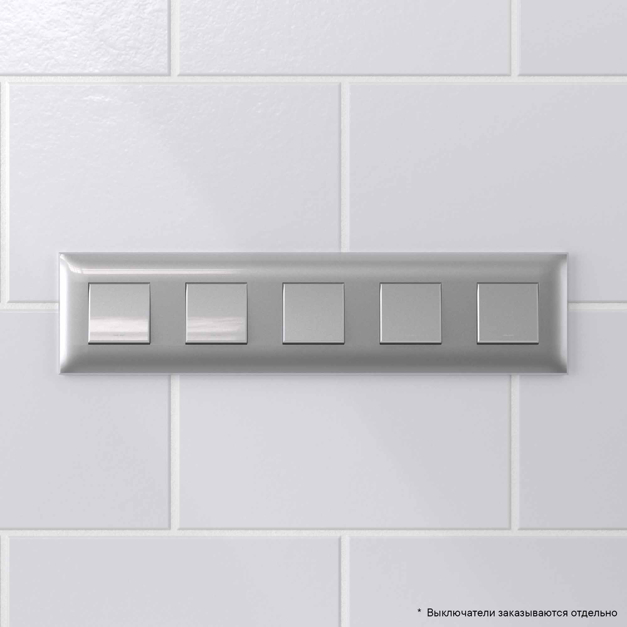 Рамка "Avanti", "Закаленная сталь", 5 постов (10 мод.)