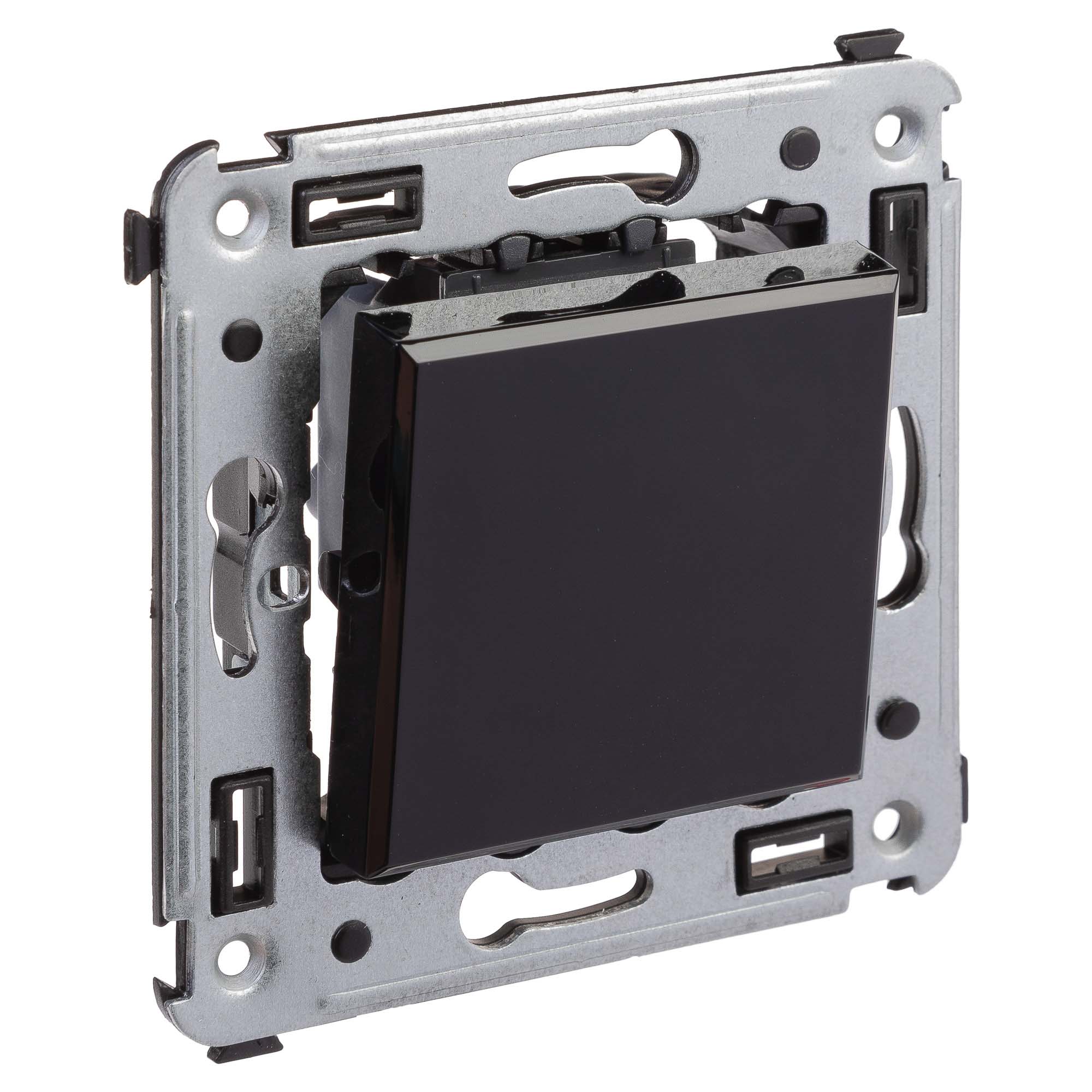 Инвертор одноклавишный в стену, "Avanti", "Черный квадрат"