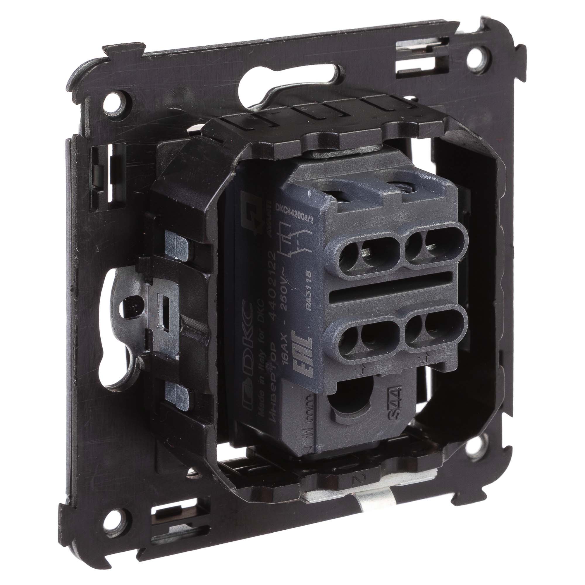 Инвертор одноклавишный в стену, "Avanti", "Черный квадрат"