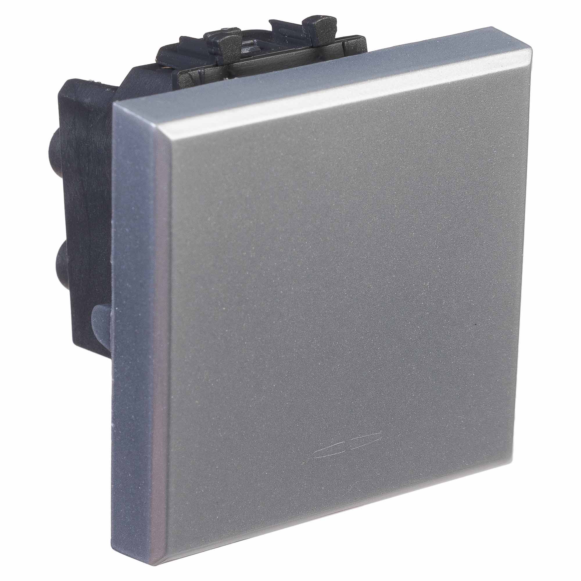 Инвертор одноклавишный модульный, "Avanti", "Закаленная сталь", 2 модуля