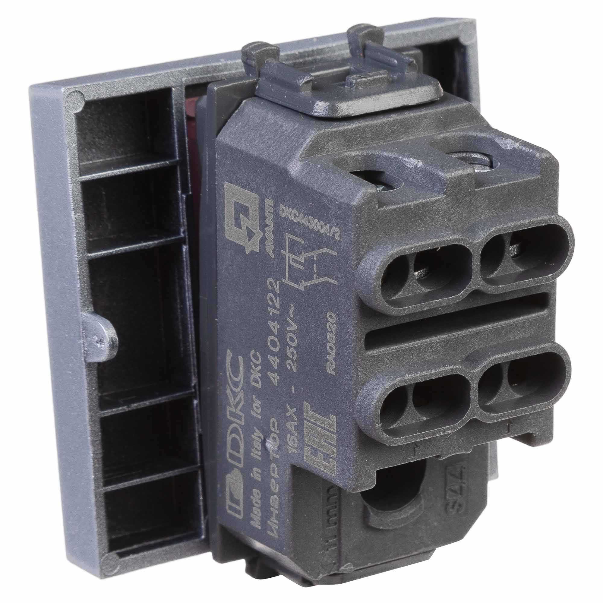 Инвертор одноклавишный модульный, "Avanti", "Закаленная сталь", 2 модуля