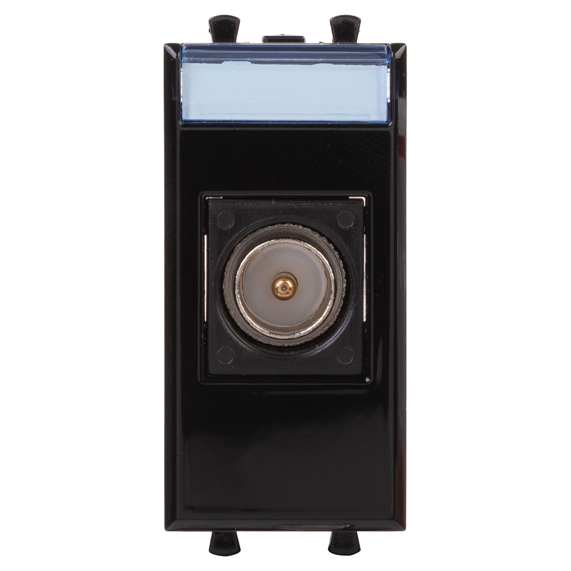 Розетка TV одиночная модульная, "Avanti", "Черный квадрат", 1 модуль