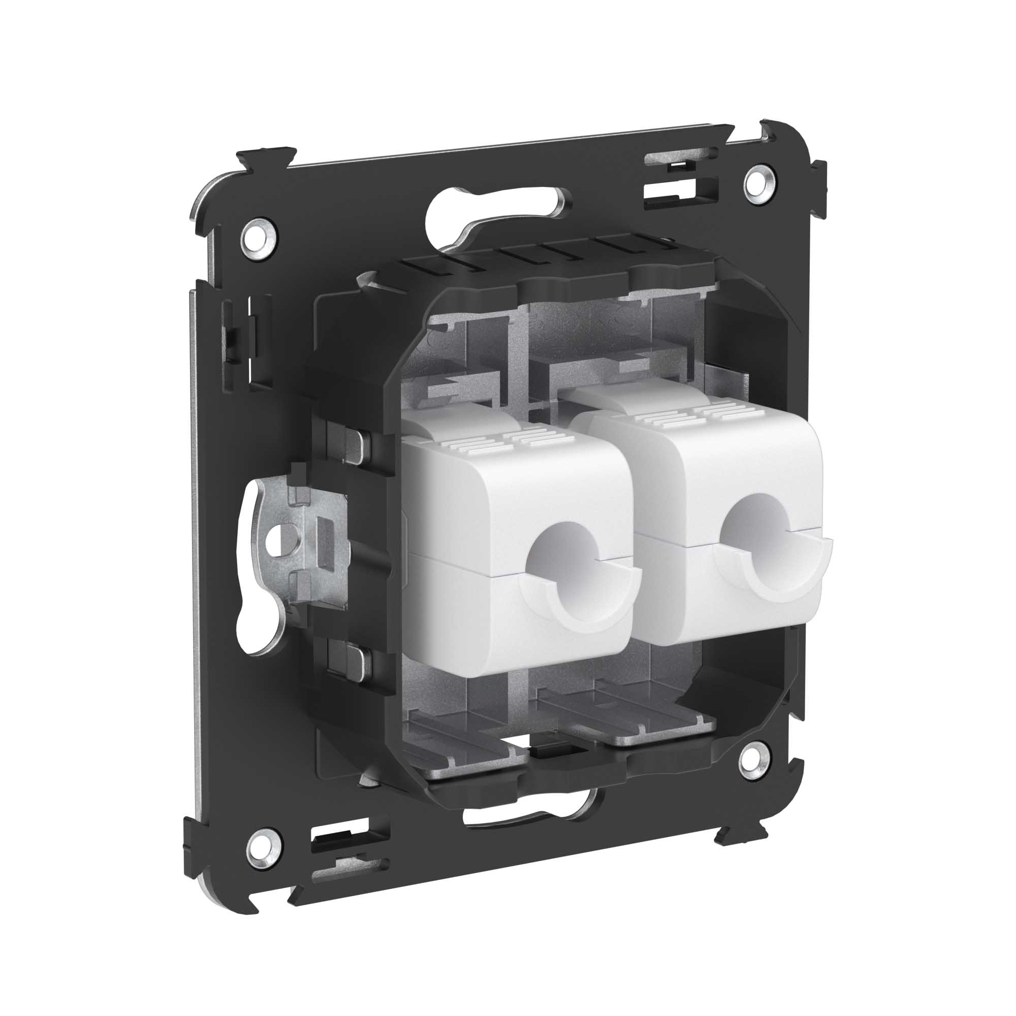 Компьютерная розетка RJ-45 без шторки в стену, кат.5е двойная, "Avanti", "Закаленная сталь"