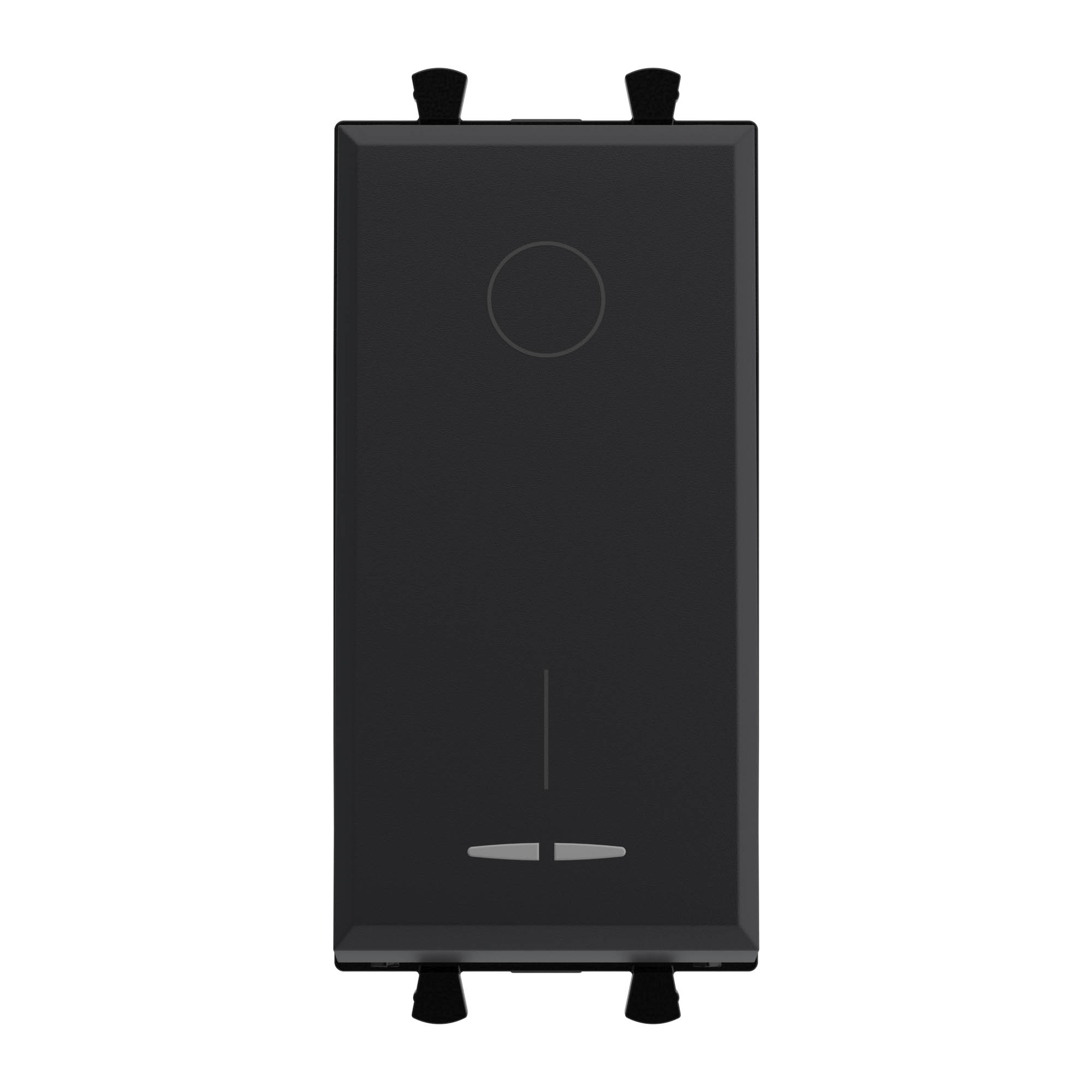 Выключатель двухполюсный модульный, "Avanti", "Черный матовый", 1 модуль