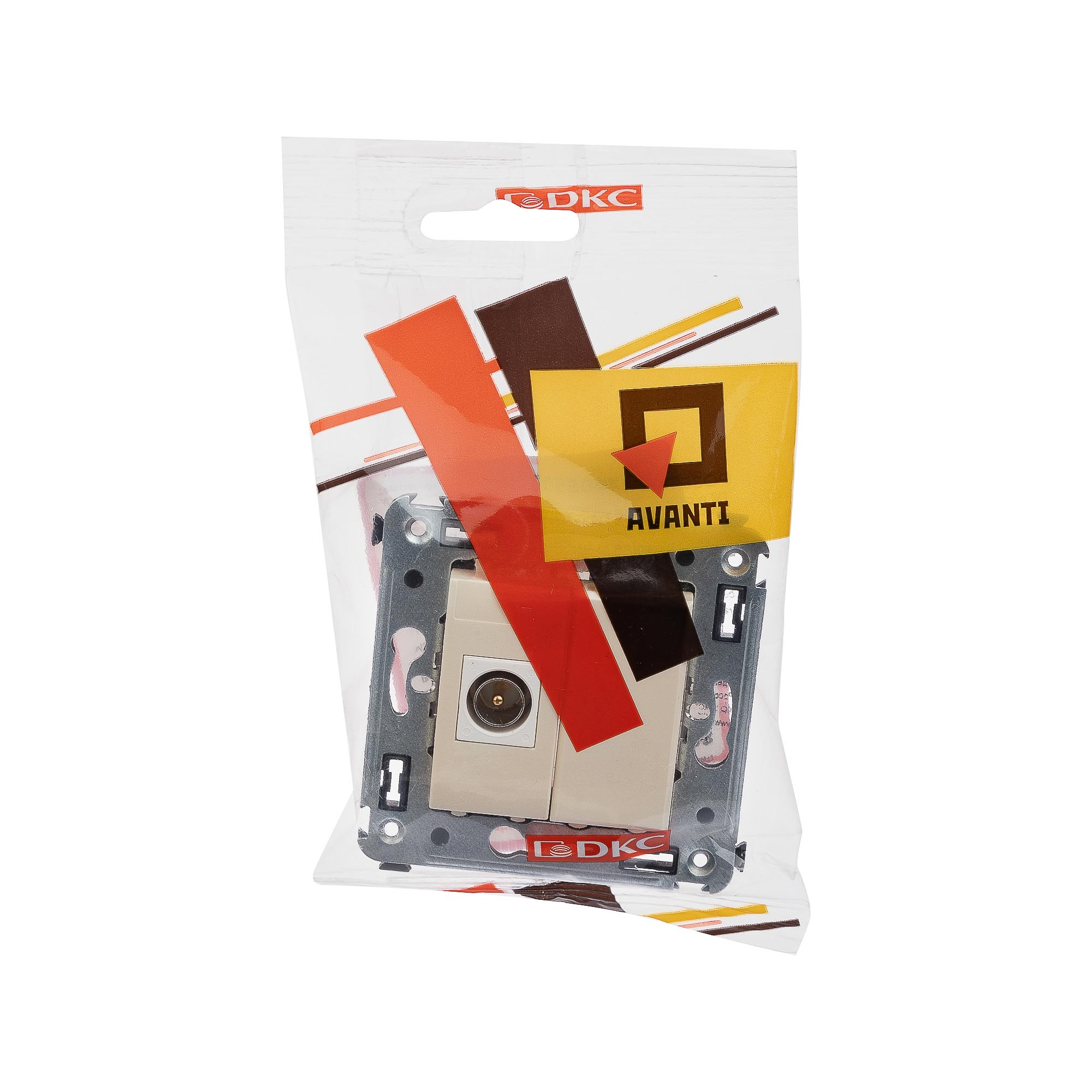 Розетка TV одиночная в стену, "Avanti", "Ванильная дымка"