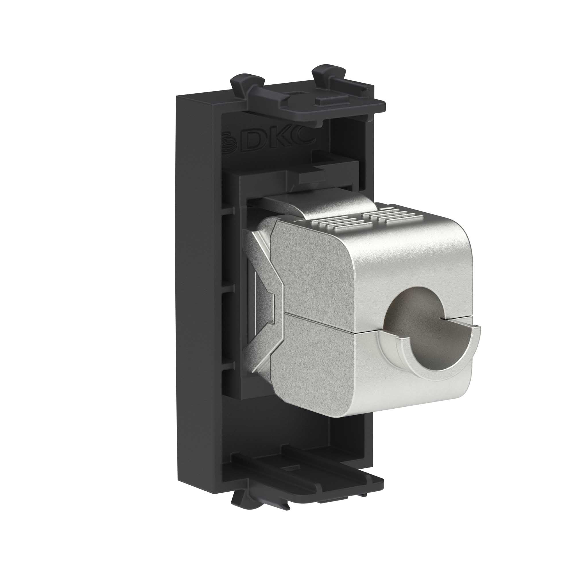 Компьютерная розетка RJ-45 без шторки модульная, кат.5е экранированная, "Avanti", "Черный матовый", 1 модуль