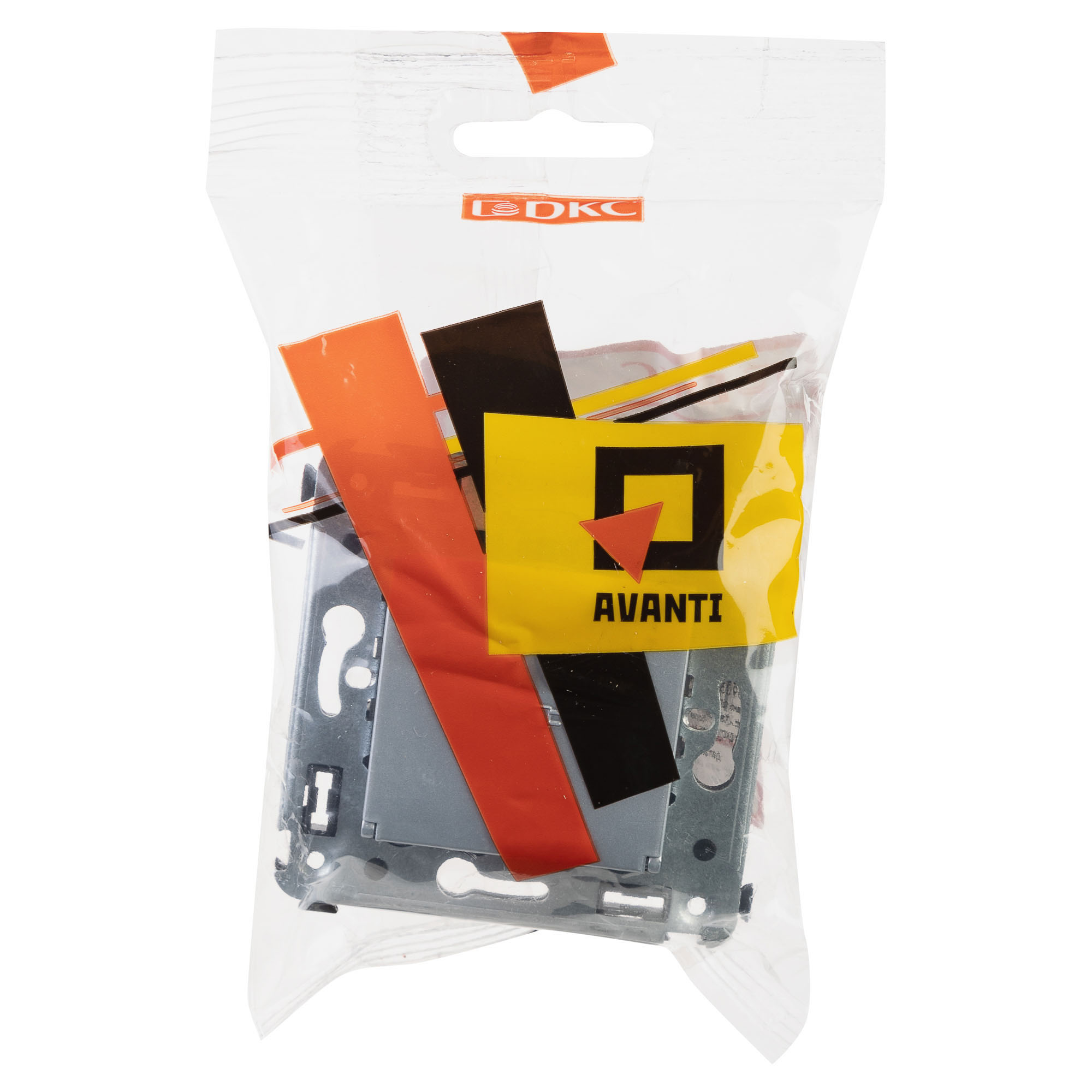 Розетка с крышкой в стену, 2P+E, с з/ш, "Avanti", "Закаленная сталь"