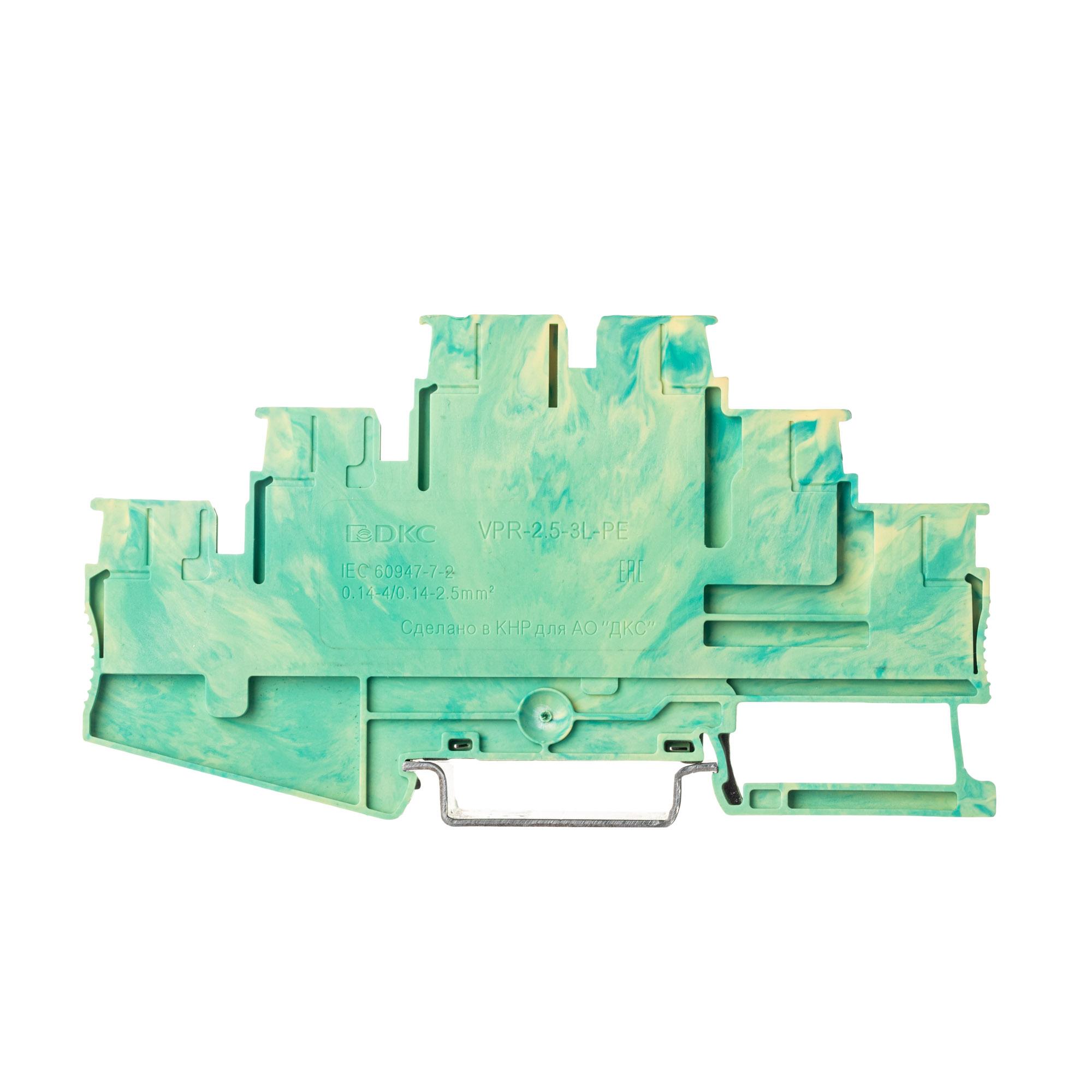 Клемма заземления трехуровневая, зажим push-in, 6 точек подключения, 2.5 кв.мм