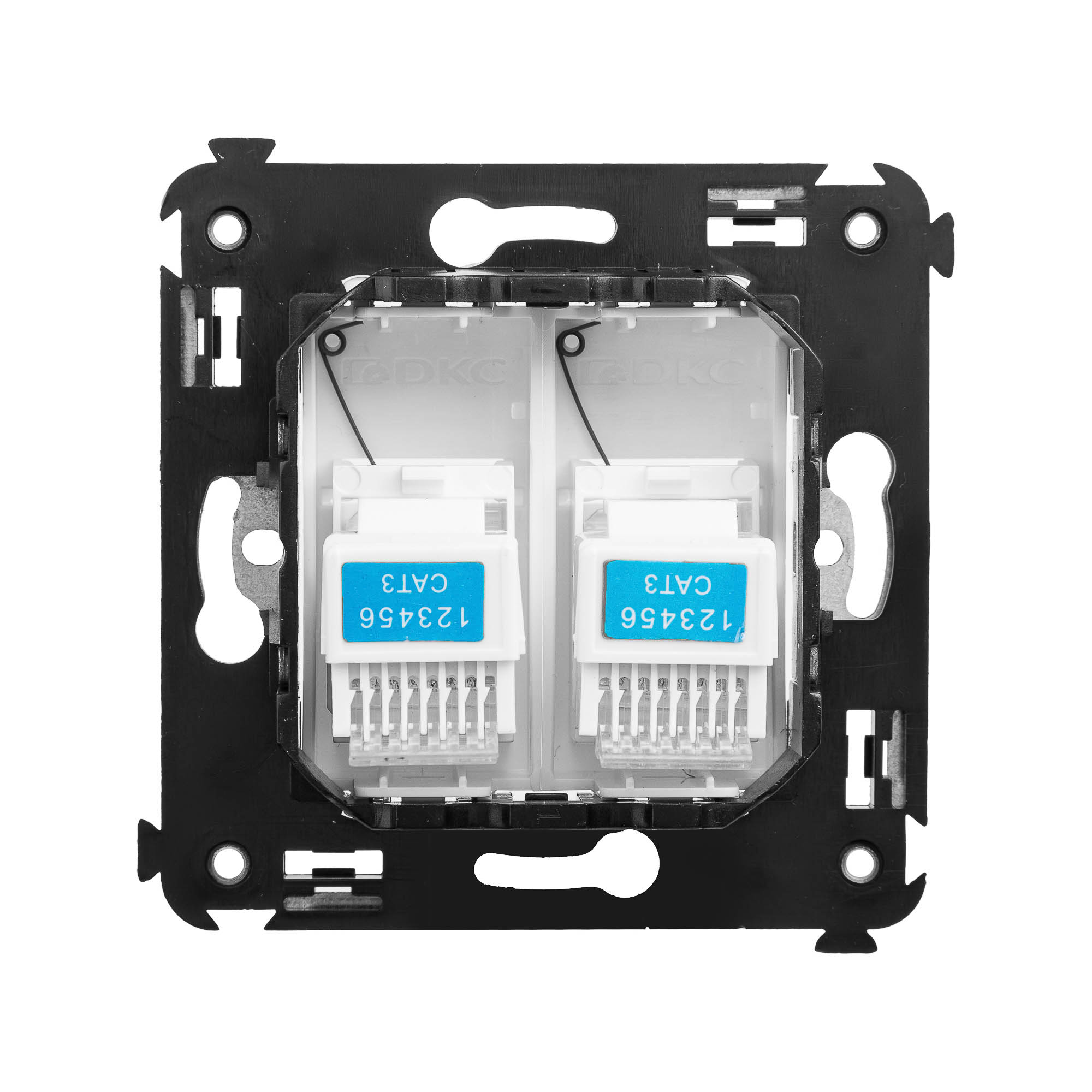 Телефонная розетка RJ-12 в стену двойная, "Avanti", "Белое облако"