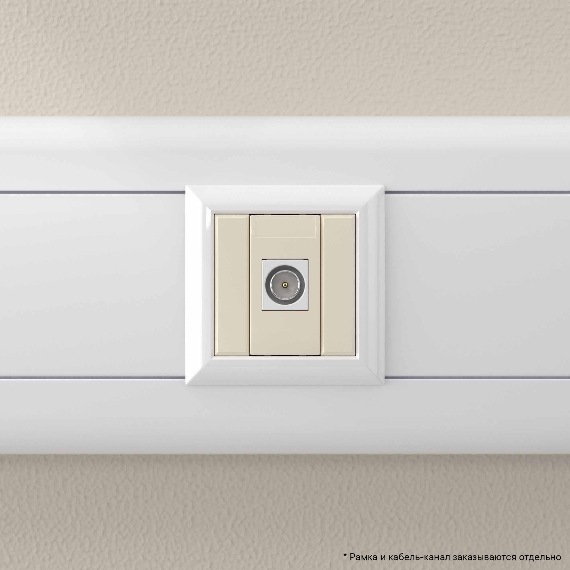 Розетка TV одиночная модульная, "Avanti", "Ванильная дымка", 1 модуль