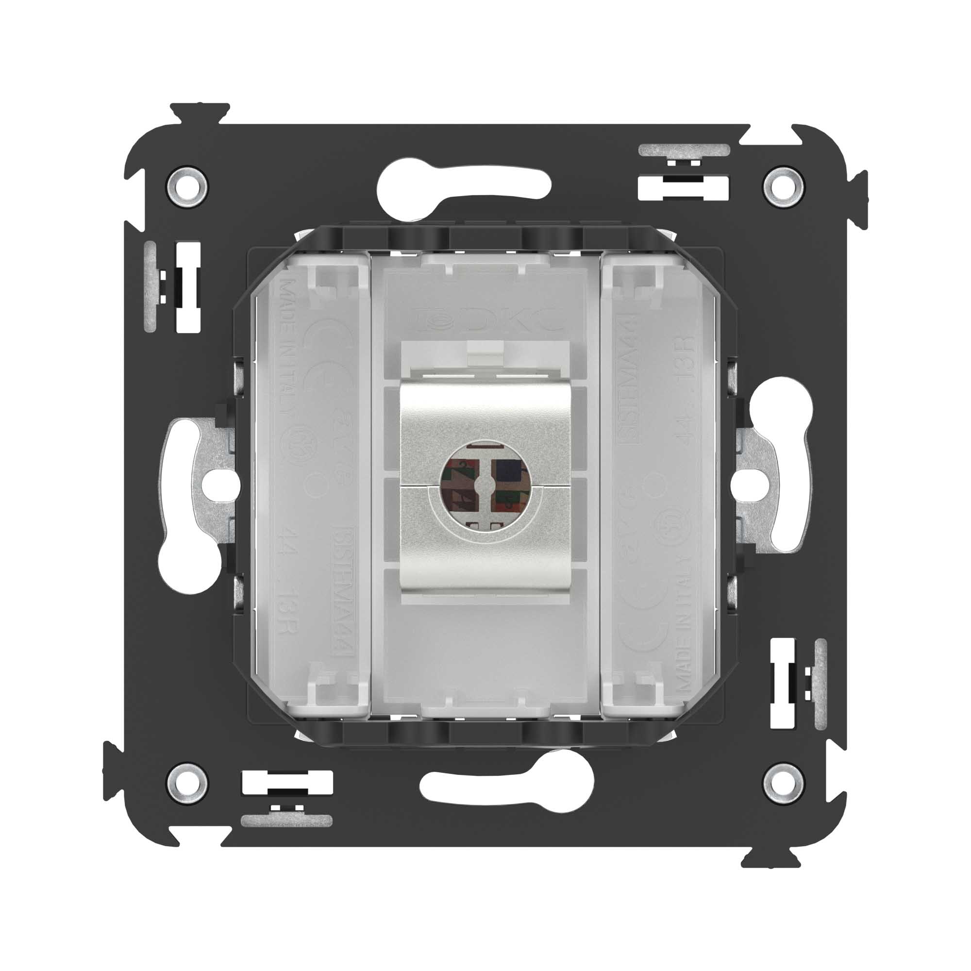 Компьютерная розетка RJ-45 без шторки в стену, кат.5e одинарная экранированная, "Avanti", "Белое облако"