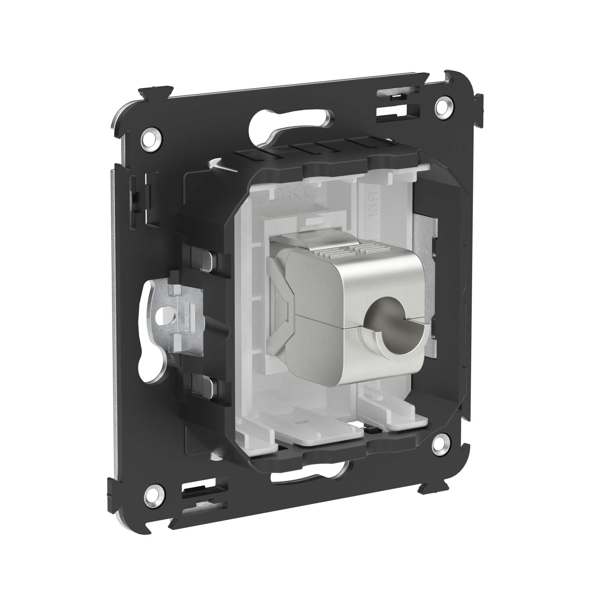 Компьютерная розетка RJ-45 без шторки в стену, кат.5e одинарная экранированная, "Avanti", "Белое облако"