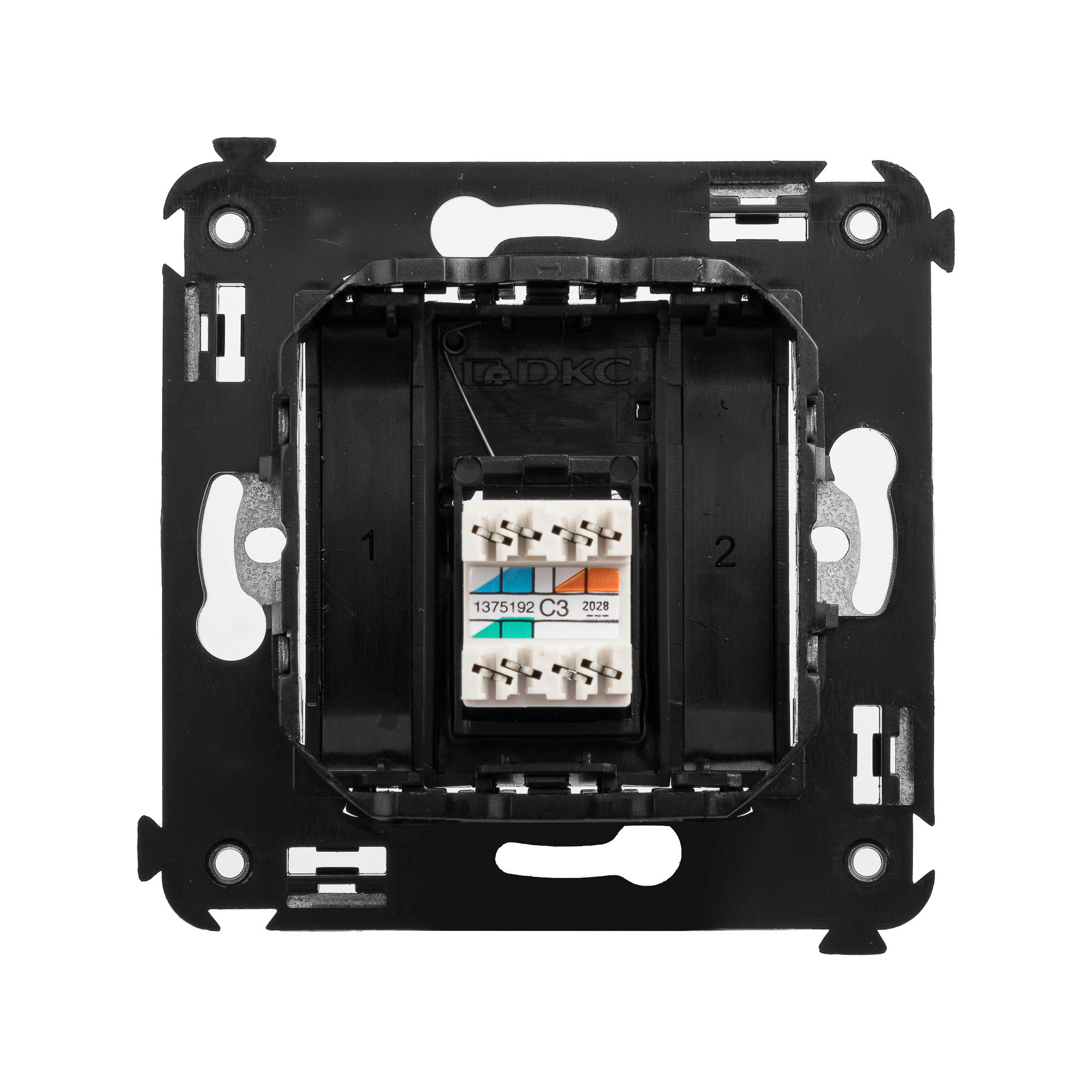 Телефонная розетка RJ-12 в стену одинарная, "Avanti", "Черный матовый"