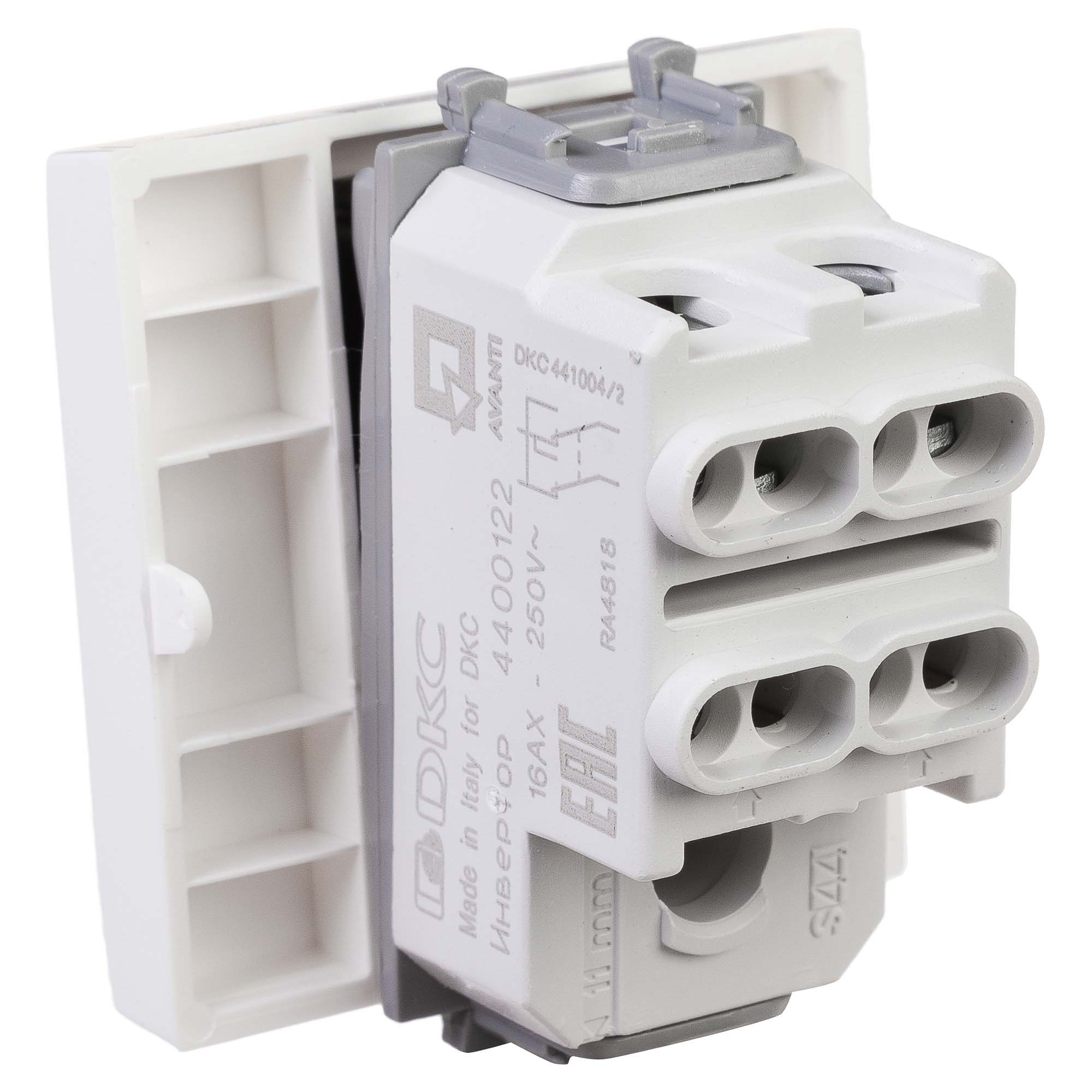 Инвертор одноклавишный модульный, "Avanti", "Белое облако", 2 модуля