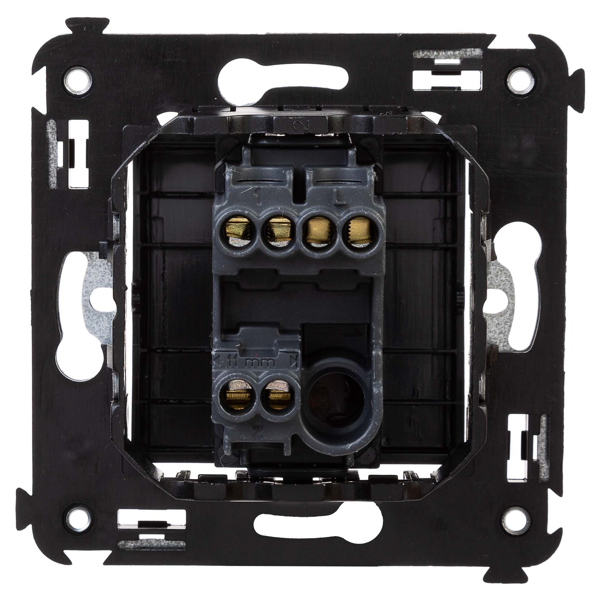 Переключатель одноклавишный в стену, "Avanti", "Черный матовый"