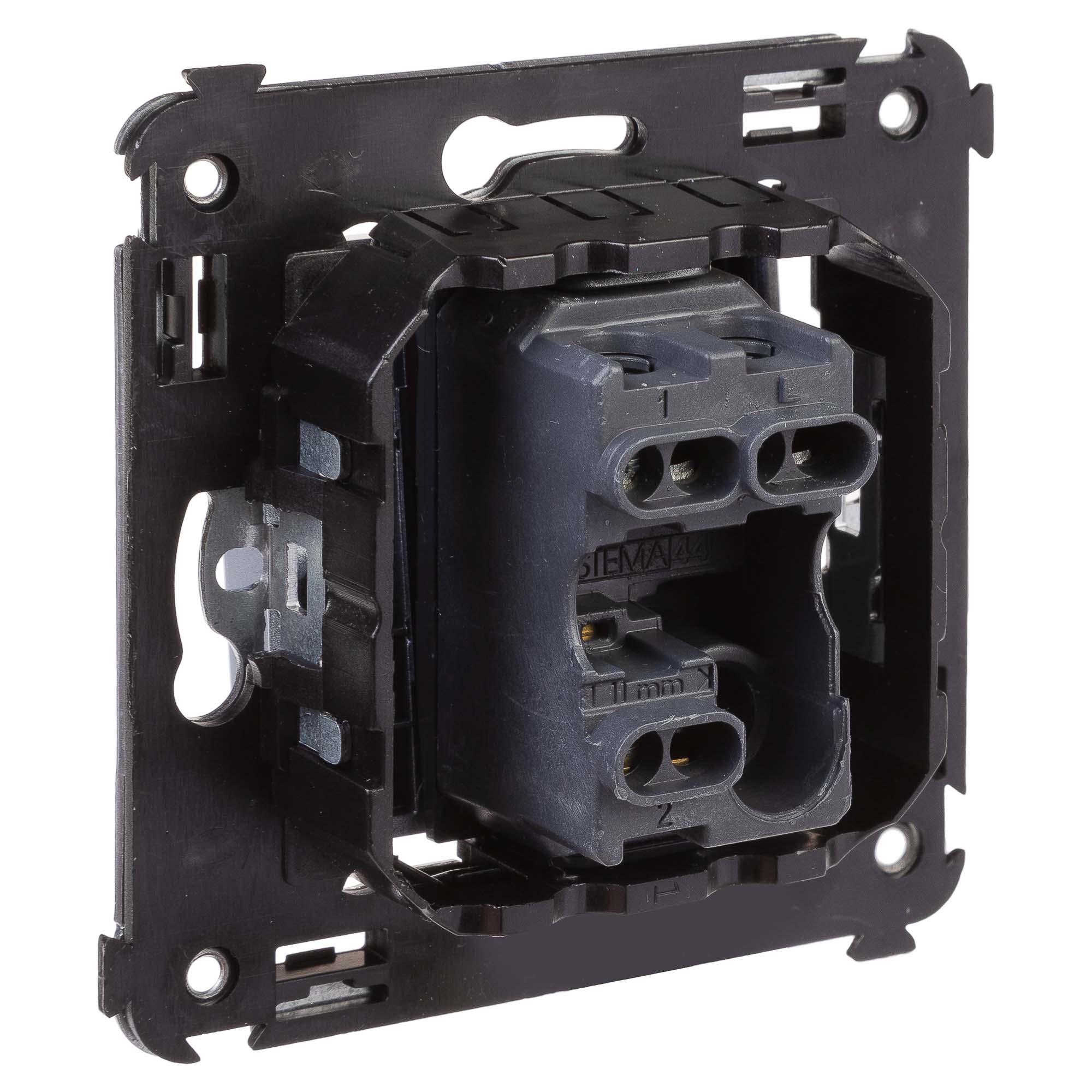 Переключатель одноклавишный в стену, "Avanti", "Закаленная сталь"