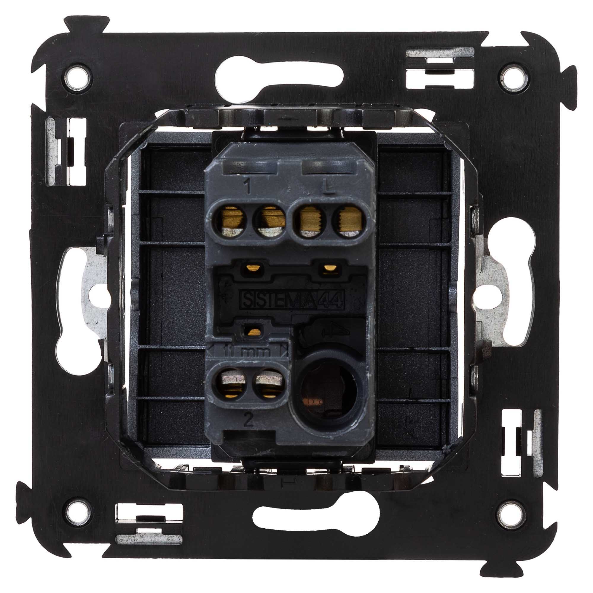 Переключатель одноклавишный в стену, "Avanti", "Закаленная сталь"