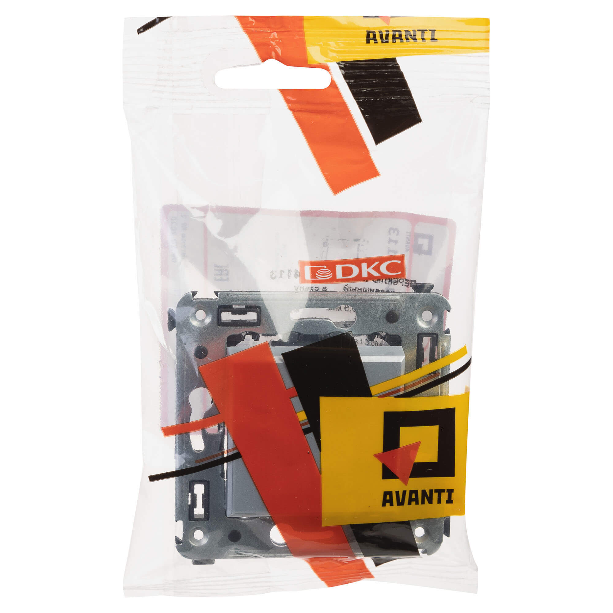 Переключатель одноклавишный в стену, "Avanti", "Закаленная сталь"