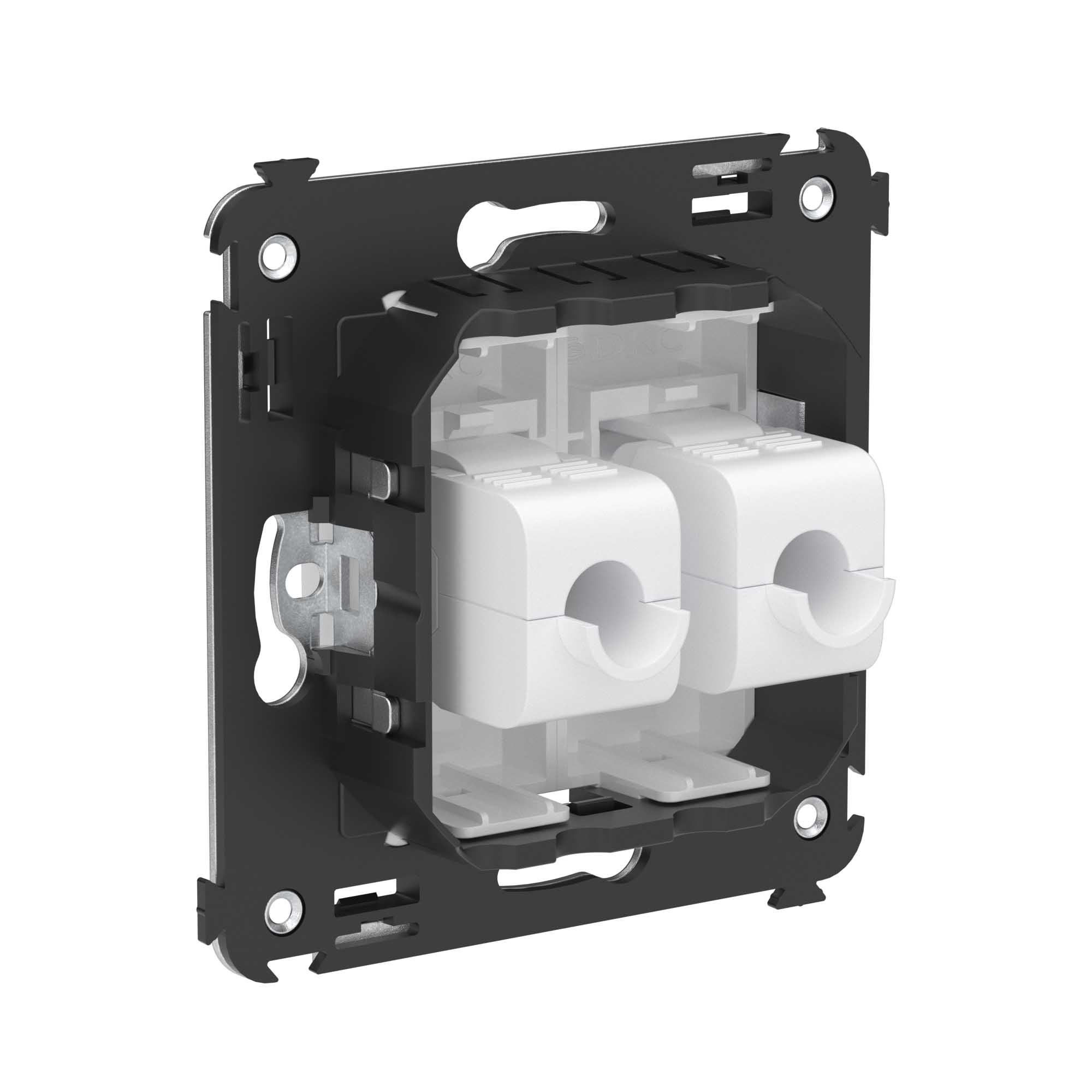 Компьютерная розетка RJ-45 без шторки в стену, кат.5е двойная, "Avanti", "Белое облако"