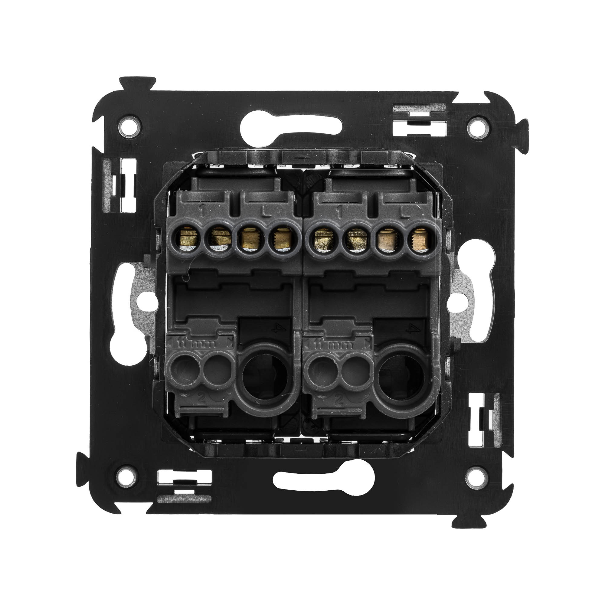 Кнопка двухклавишная в стену, "Avanti", "Черный матовый"